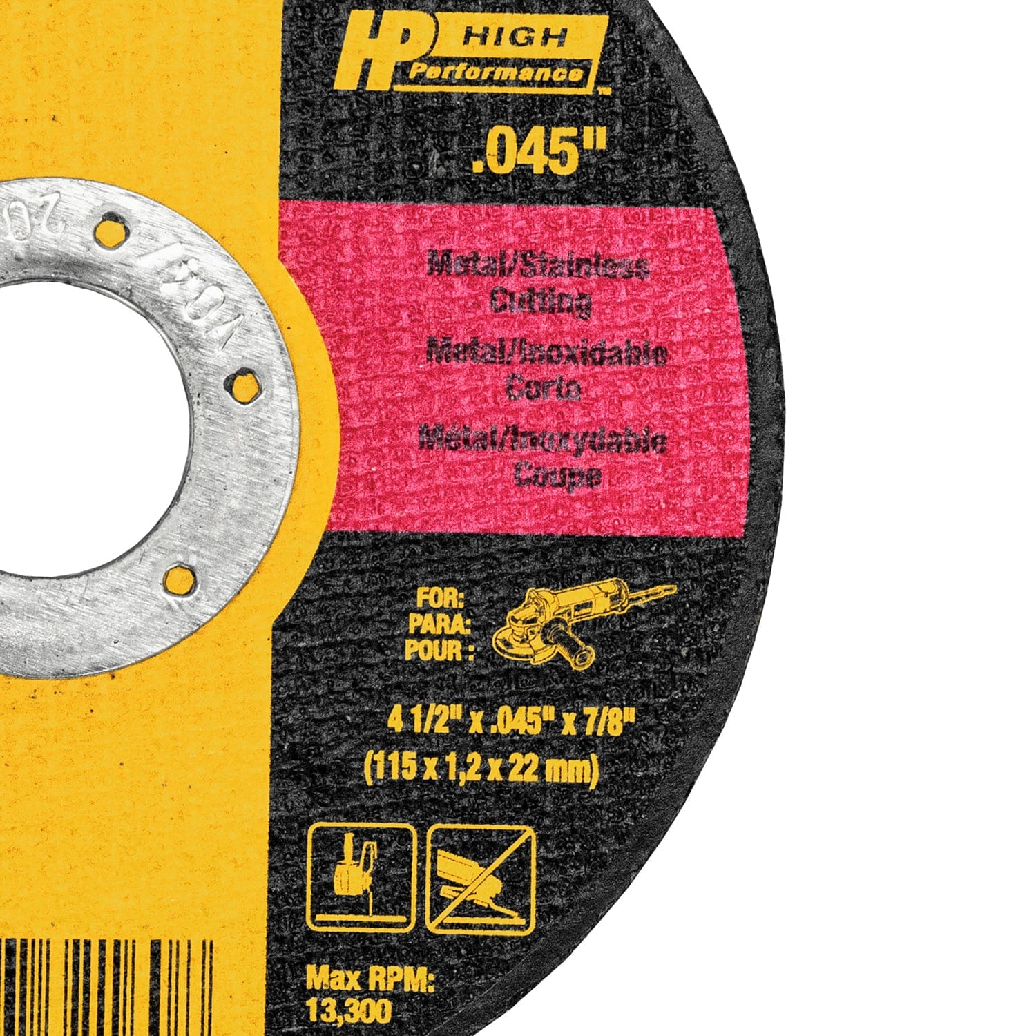 Dewalt High Performance 4-1/2-In. Aluminum-Oxide Abrasive Chop Cutting Wheel, 5 Count, DW8062B5 - Image 2
