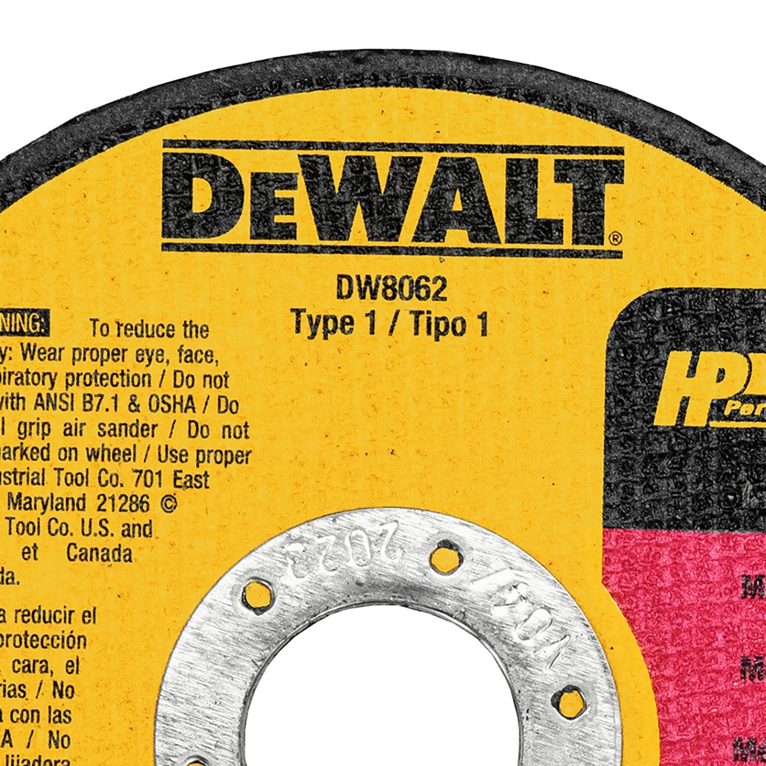 Dewalt High Performance 4-1/2-In. Aluminum-Oxide Abrasive Chop Cutting Wheel, 5 Count, DW8062B5 - Image 3