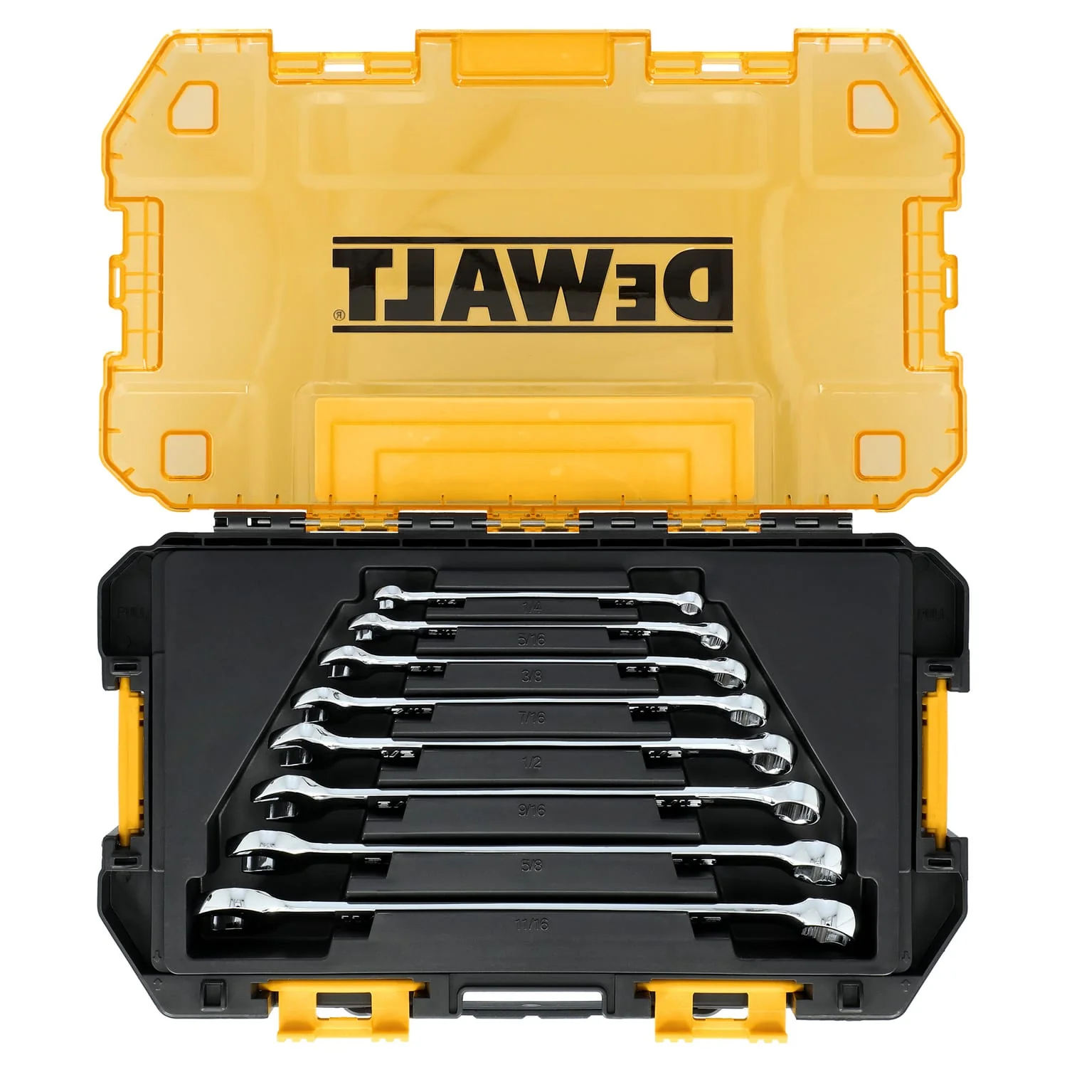 Dewalt TOUGHSERIES 8-Piece SAE Combination Wrench Set Plus Stackable Case with Clear Lid, DWMT45427 - Image 5