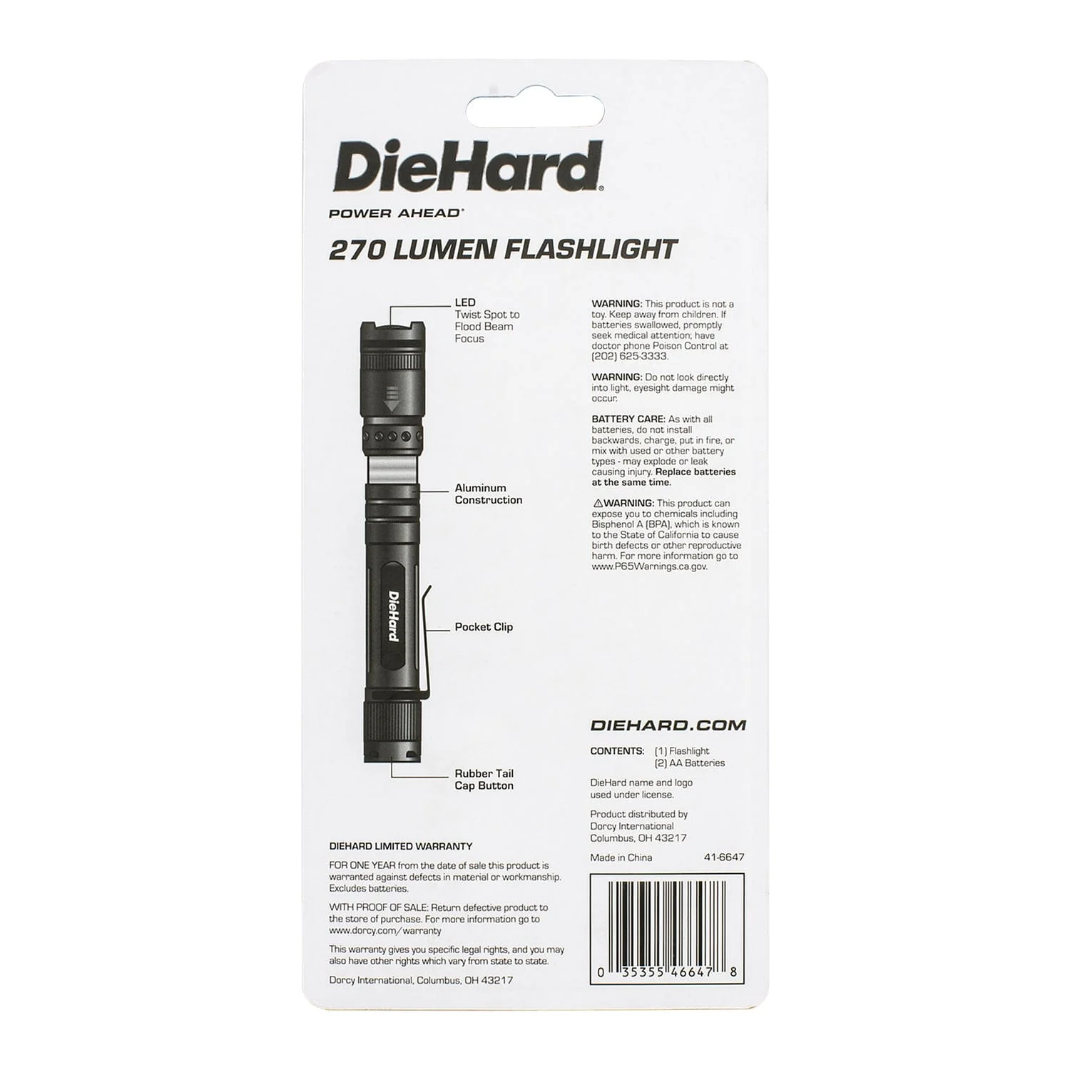DieHard 270-Lumen Aluminum Twist-Focus Flashlight - Image 2