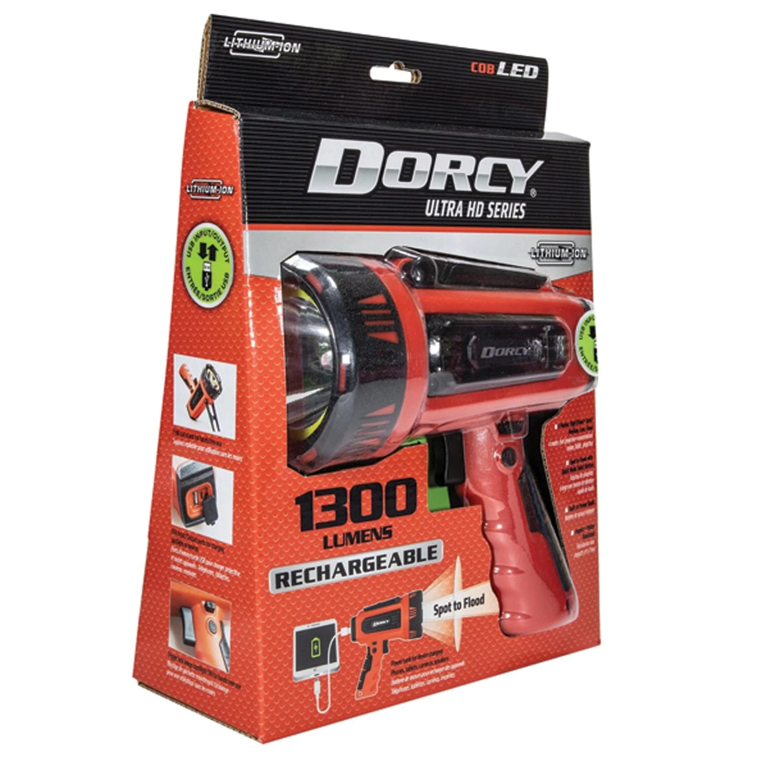 Dorcy Ultra HD 1,300-Lumen Rechargeable Spotlight + Power Bank - Image 3