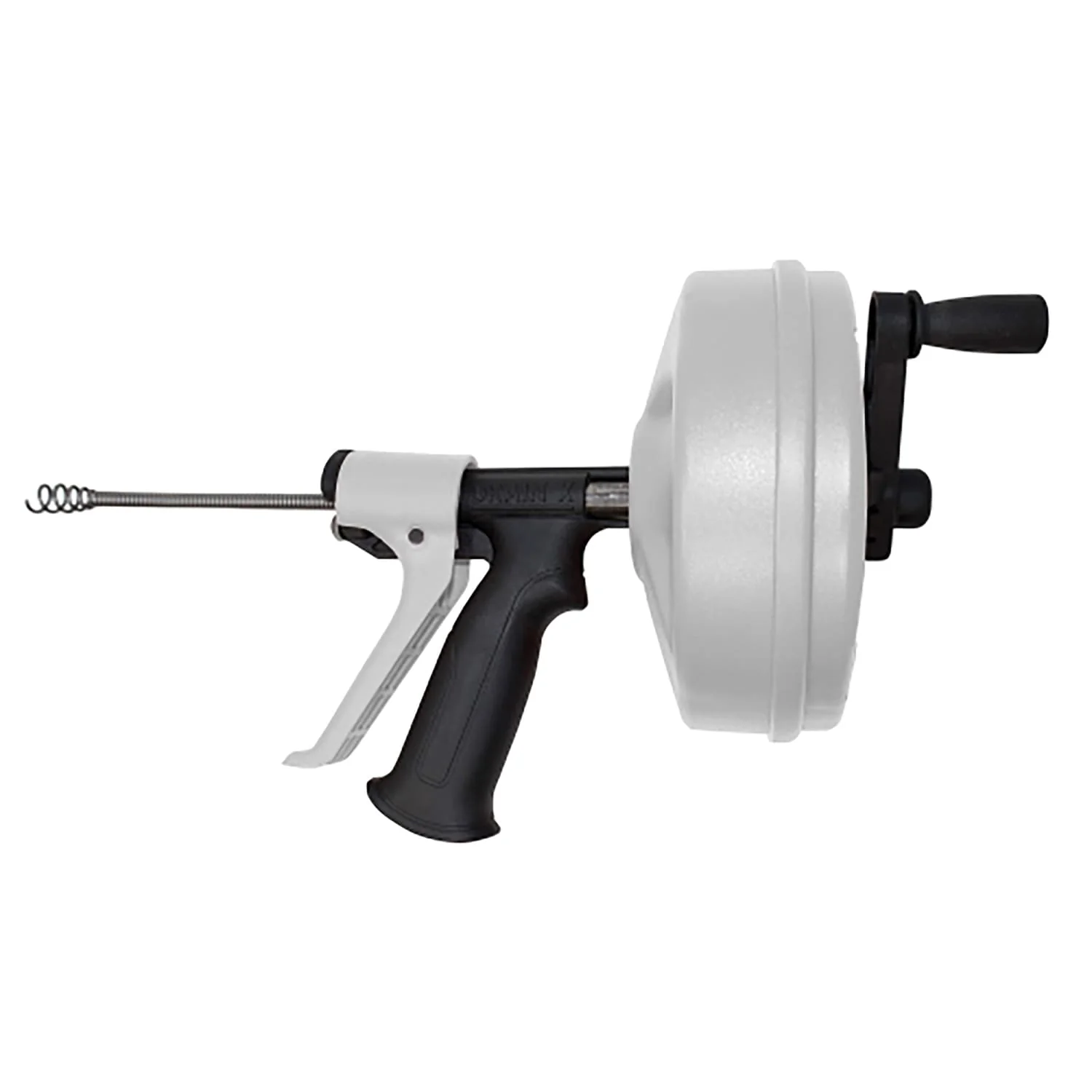 DrainX SPINFEED Drum Auger Drain Snake, Auto Extend and Retract, with Work Gloves and Carrying Bag, 50 Ft. - Image 2