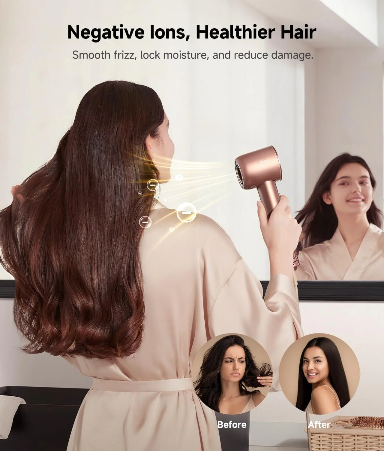 Dreame Hair Glory Combo High-Speed Hair Dryer, 110000 RPM Motor, 300 Million Negative Ions, Fast Dry in 2 Min, Lightweight, Quiet, Smart Temp Control - Image 5