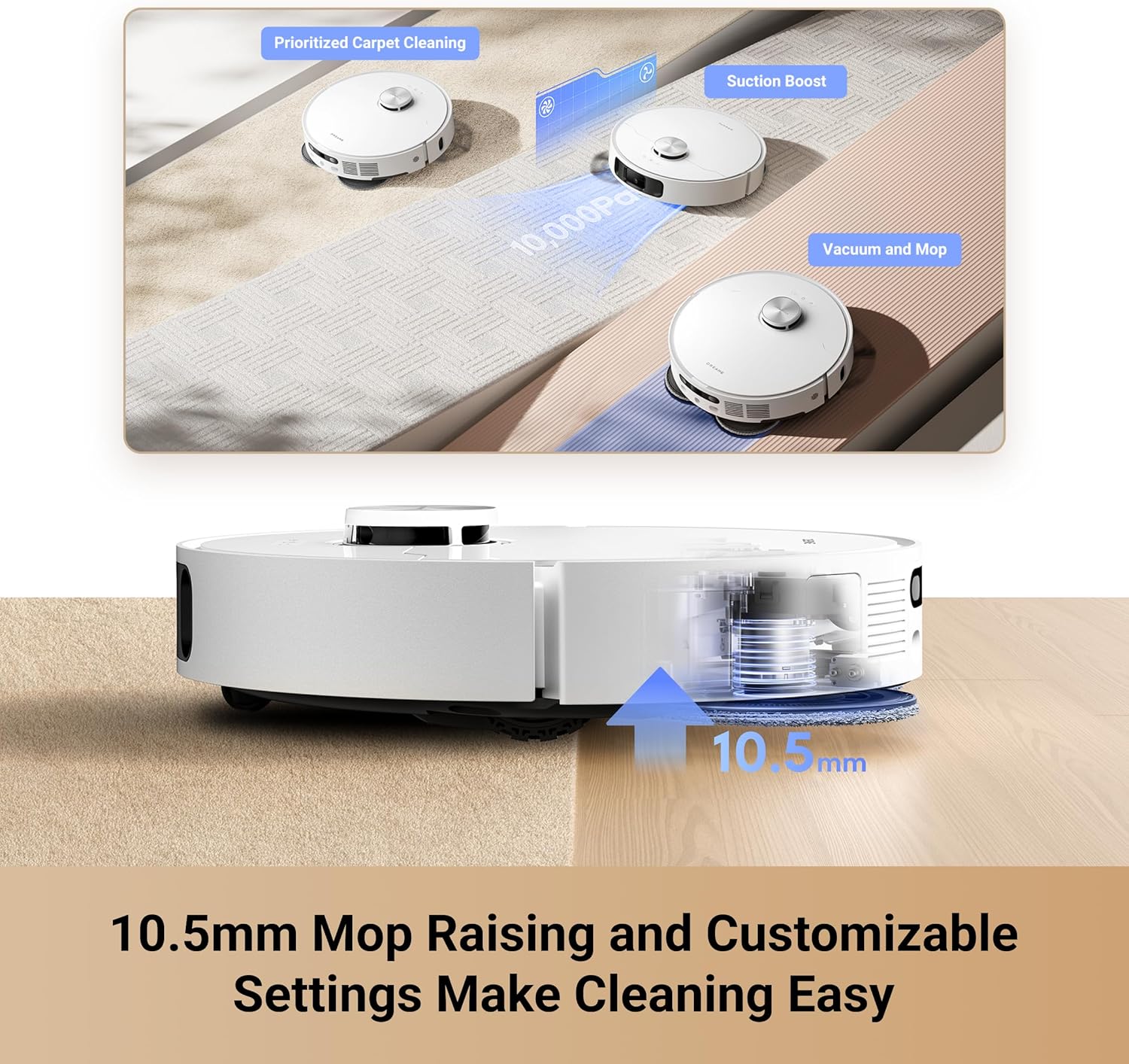 Dreame L10s Ultra Gen 2 Robot Vacuum and Mop, 10000Pa Suction, MopExtend Tech, All-in-One Base Station, 75 Days Auto-Empty, Mop Self-Wash and Dry - Image 5