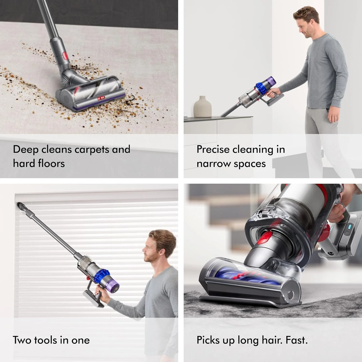 Dyson V15 Detect Pro Cordless Vacuum Cleaner, with Bonus Extra Battery, Purple/Silver - Image 4