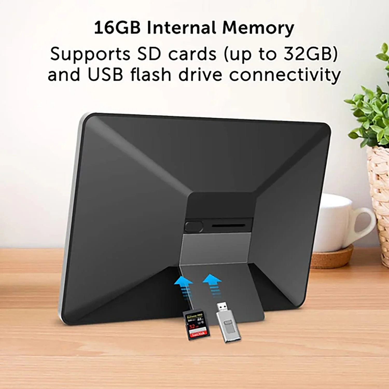 eco4life 10.1-In. Wi-Fi Digital Photo Frame with Photos/Video Sharing and Touch Screen, CPF1026 - Image 3