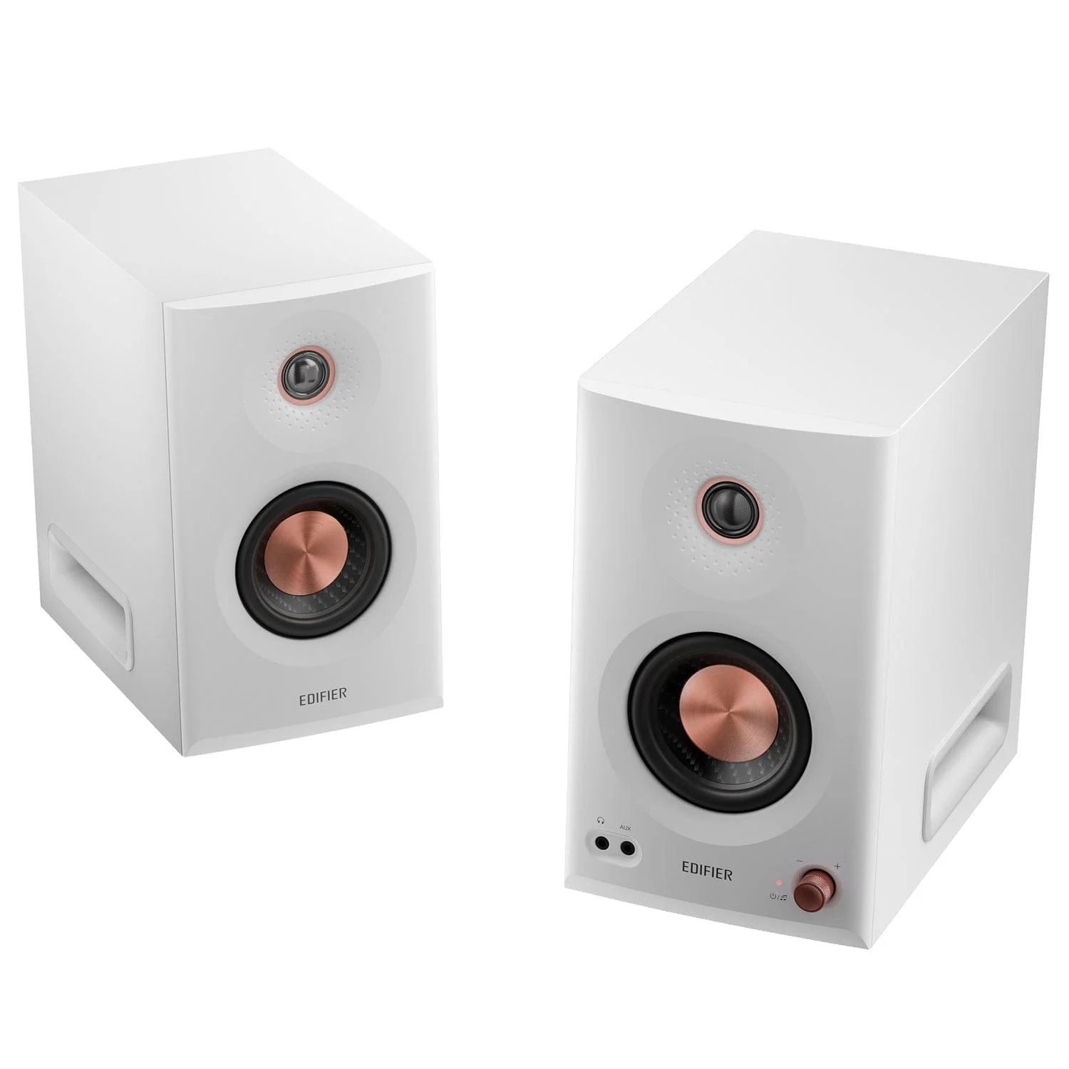 Edifier 110-Watt-RMS Bluetooth MR5 Powered 2.0 Studio Monitor Speaker Set with 5-In. Woofers, Hi-Res Audio/Hi-Res Audio Wireless, Pair, White - Image 2