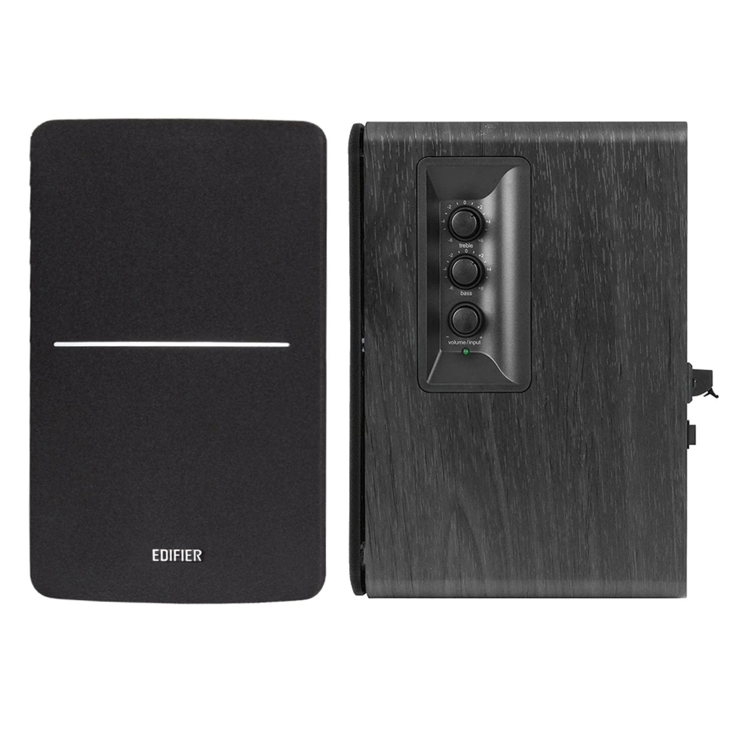 Edifier 42-Watt Continuous-Power Amplified Bluetooth Retro-Style Bookshelf Speaker System with Sub Out and Remote, R1280DBs, 2 Count, Black - Image 5