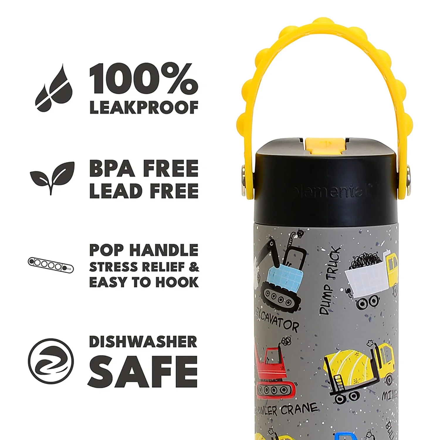 Elemental Core Pop Stainless Steel Water Bottle, 18 Oz., Construction - Image 2