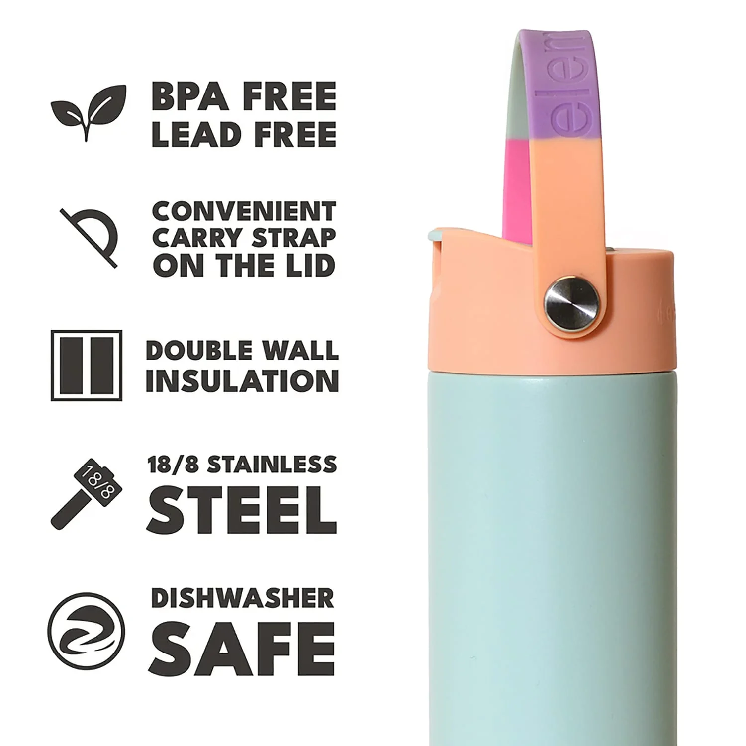 Elemental Core Stainless Steel Water Bottle, 24 Oz., Mint Sorbet - Image 5