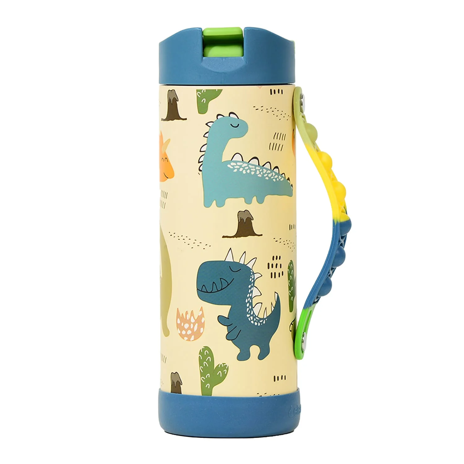 Elemental Iconic Pop Stainless Steel Fidget Water Bottle with Flip-open Sports Cap, 14 Oz., Dinosaur - Image 5