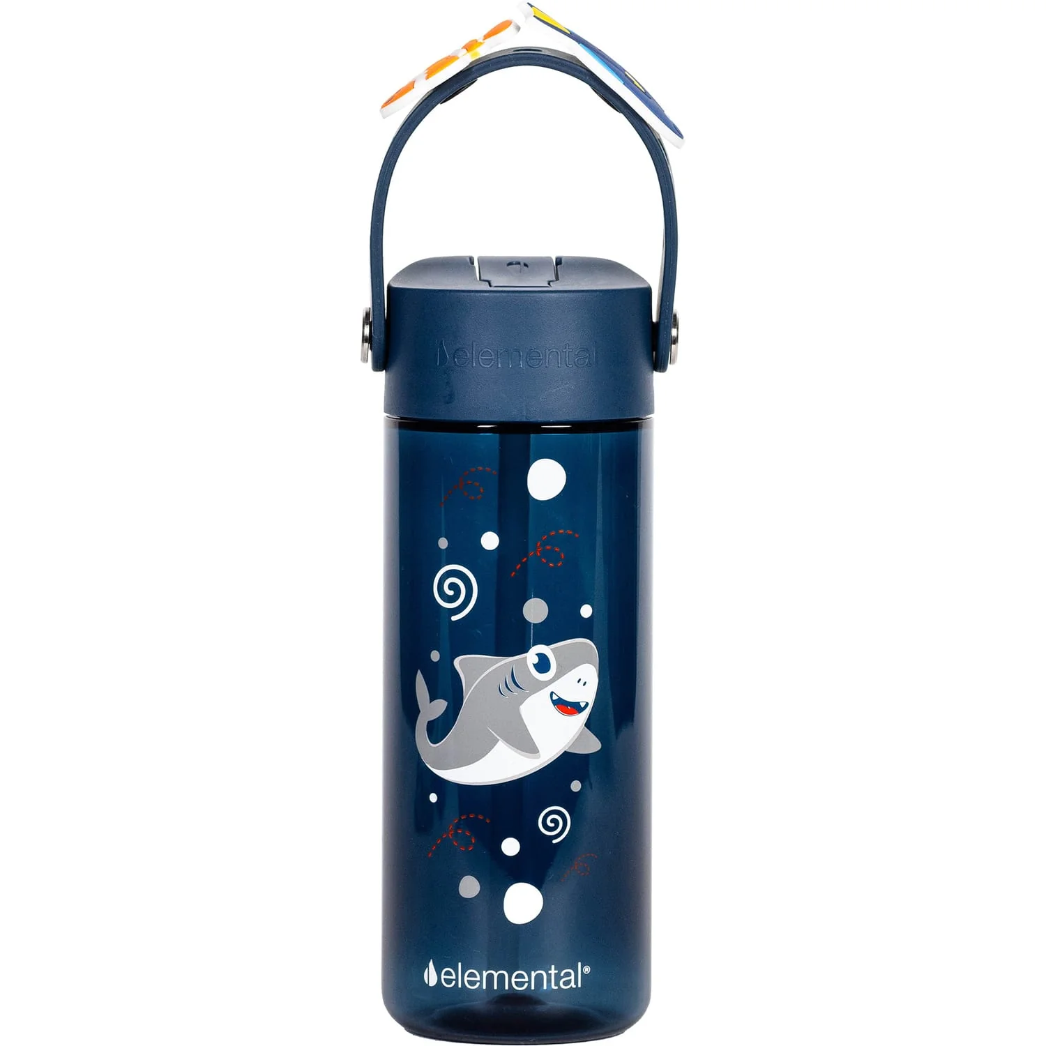 Elemental Splash Charm Tritan Water Bottle, 18 Oz., Shark Friends - Image 2