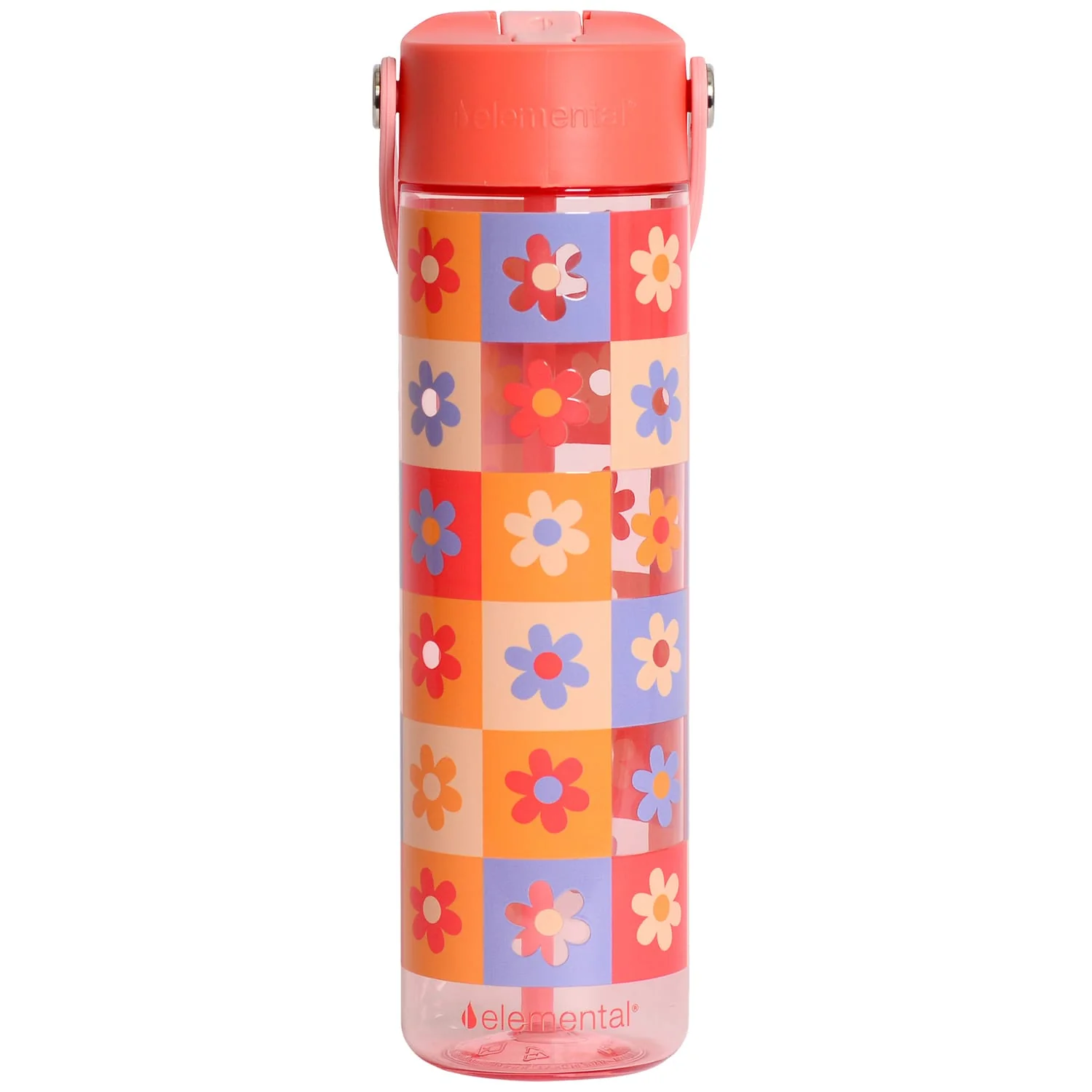 Elemental Splash Tritan Bottle, 26 Oz., Checkered Flowers - Image 2