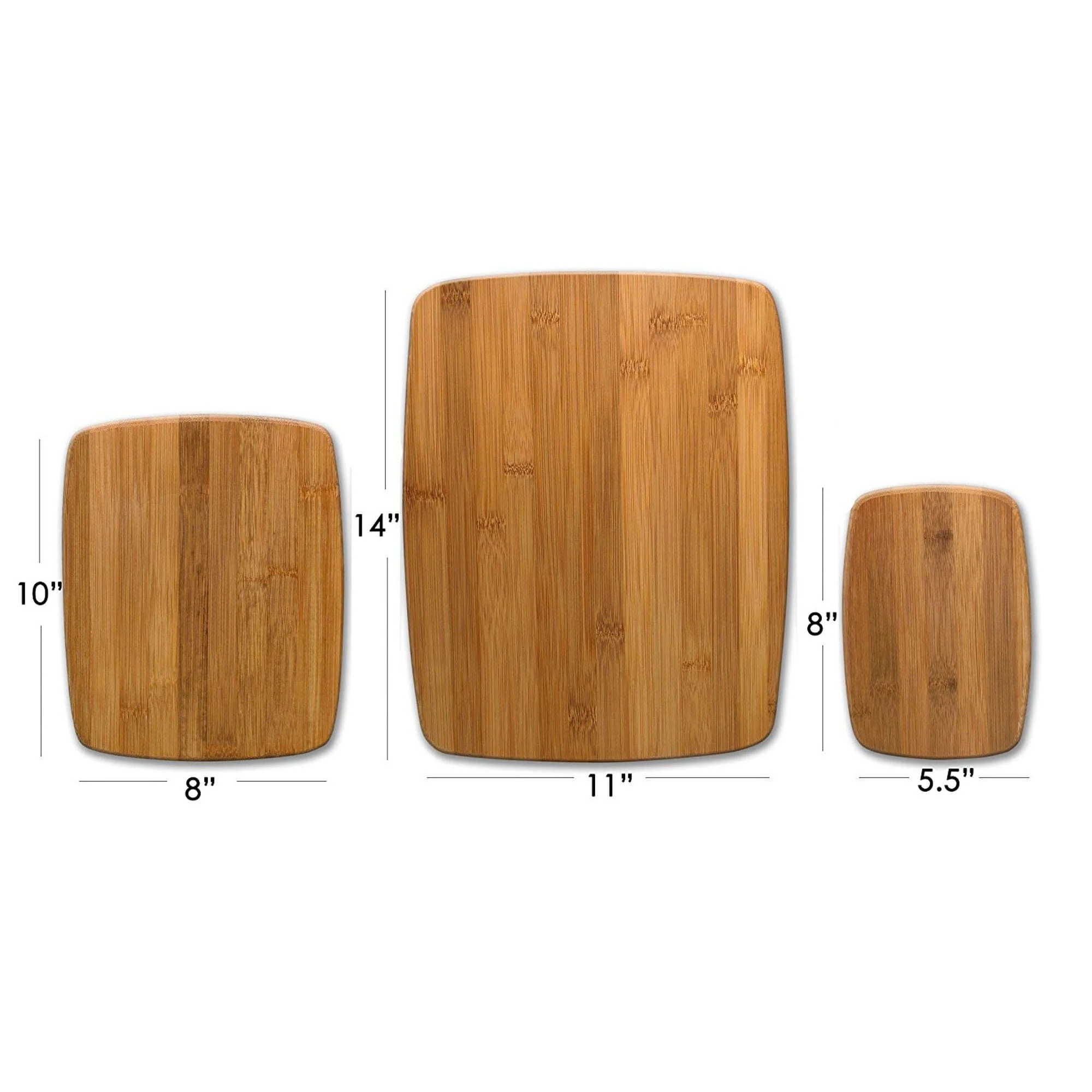 Farberware 3-Piece Kitchen Cutting Board Set, Reversible for Meal Prep + Serving, Charcuterie Board, Assorted Sizes, Bamboo - Image 8