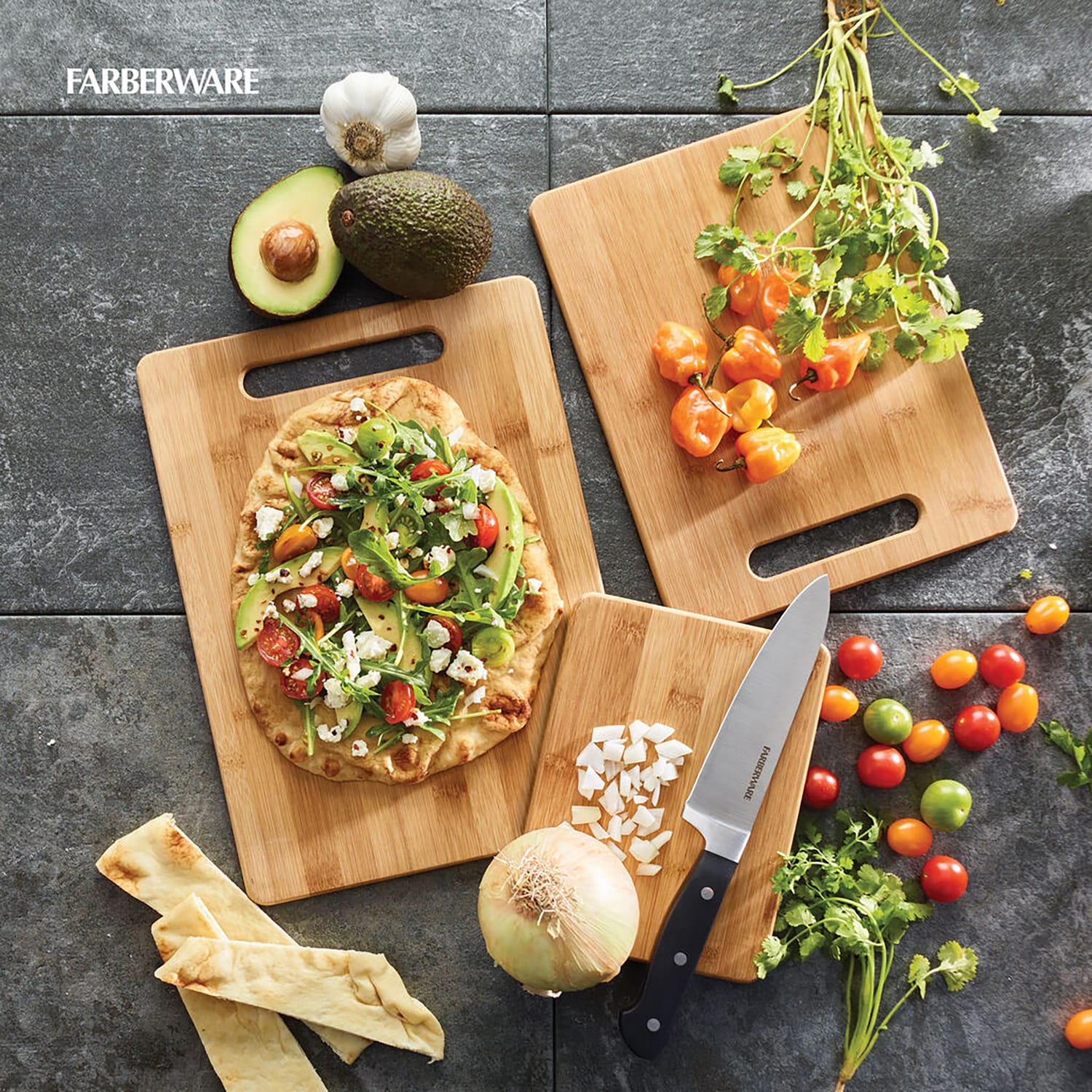 Farberware Bamboo Cutting Board Set, 3 Pack - Image 2