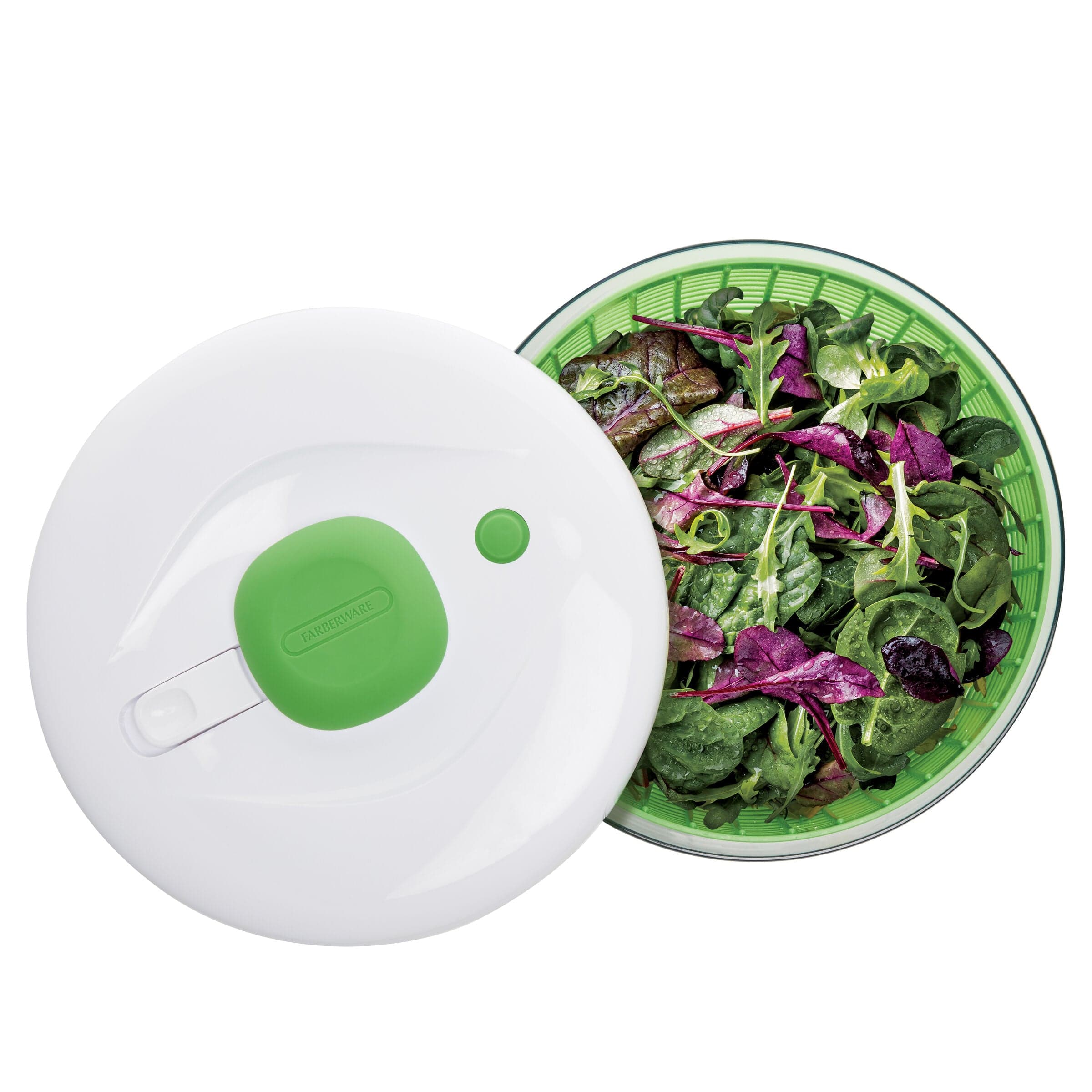 Farberware Pro Pump Salad Spinner with bowl, colander + built in draining system, Large 6.6 quart, Green - Image 5