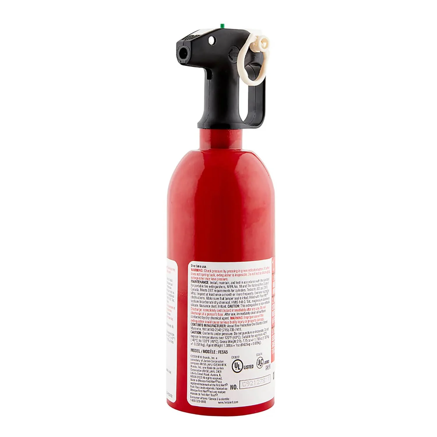 First Alert Rechargeable Auto Fire Extinguisher with Bracket and Strap, UL Rated R-B:C, AUTO5 - Image 3