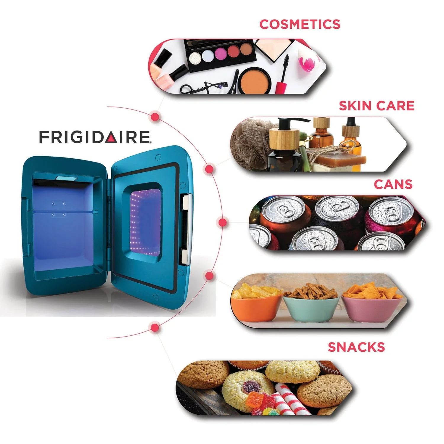 Frigidaire 6-Can Retro Gaming Light-up Portable Beverage Mini Fridge, EFMIS179, Blue - Image 5