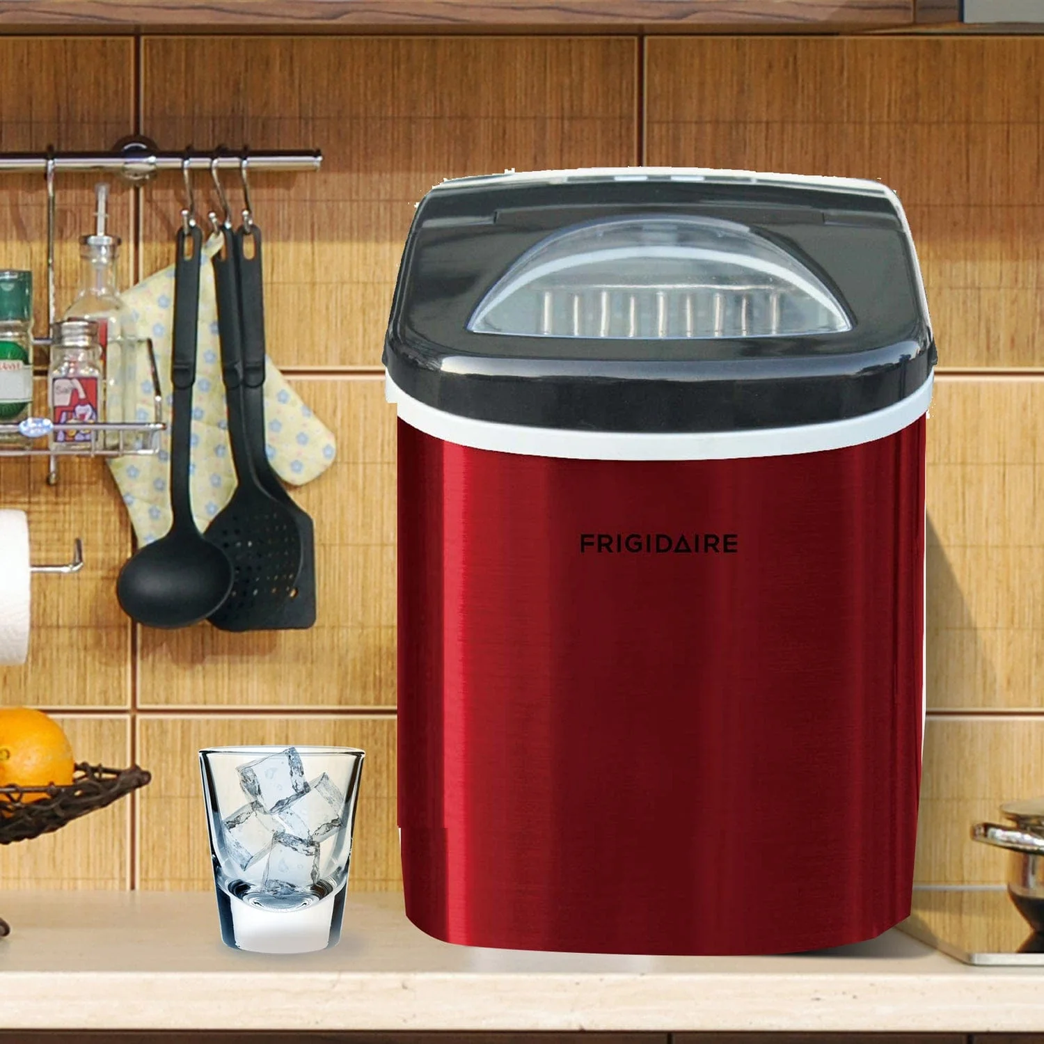 Frigidaire Portable Compact Ice Maker, 26 Lbs. per Day, Red - Image 4