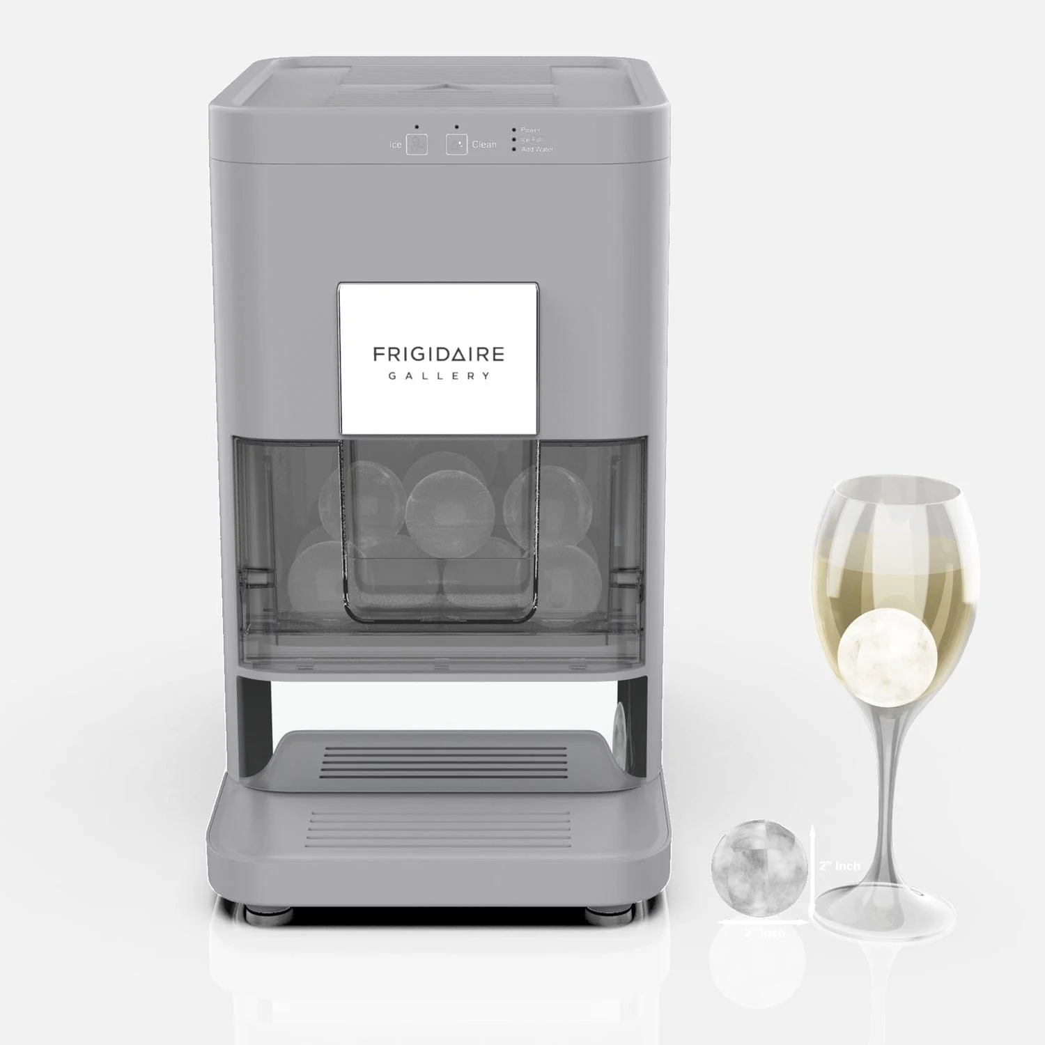 Frigidaire Touch-Control Artisanal Sphere-Shaped Clear Ice Maker, Gray - Image 5