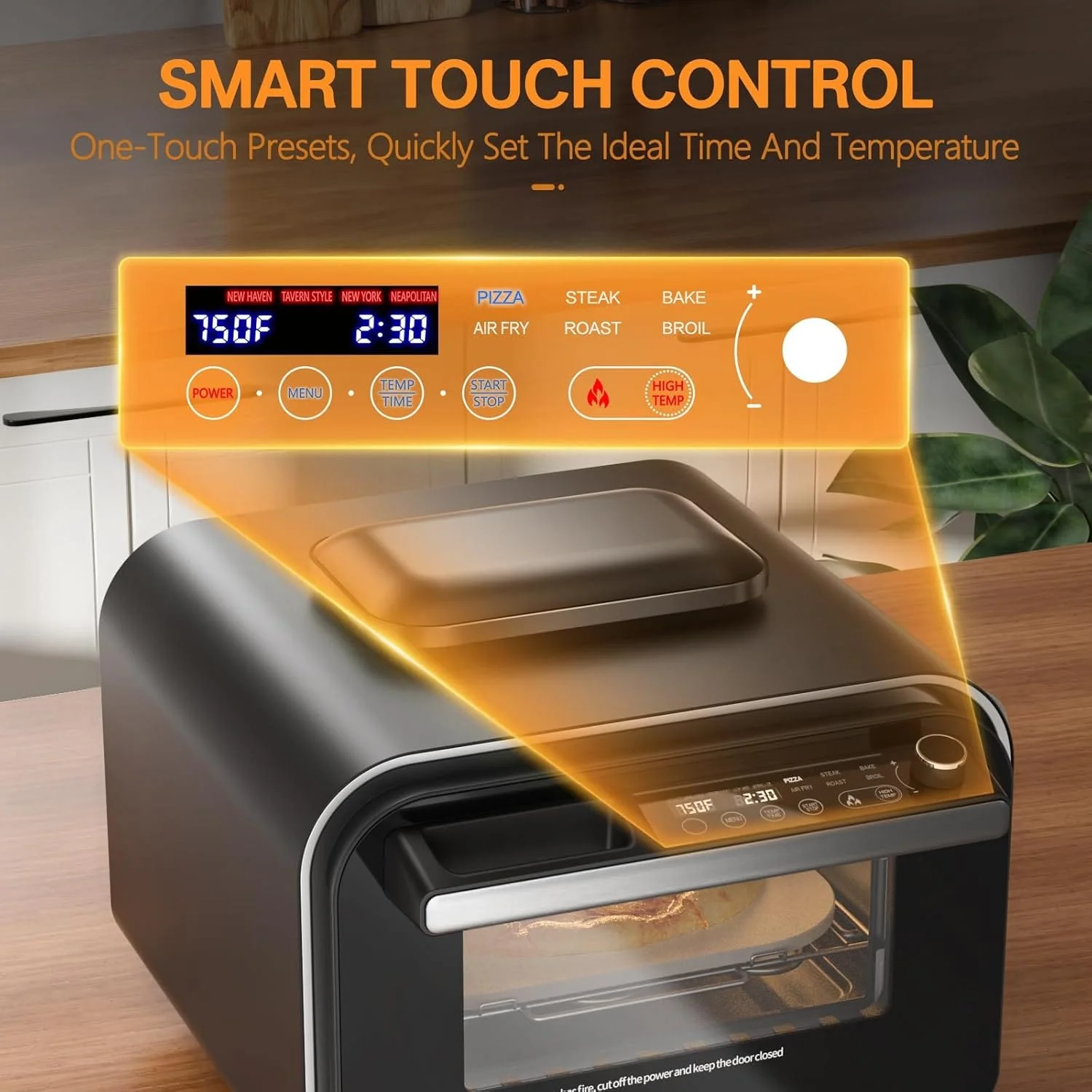 G.A. HomeFavor Air Fryer Oven – 6-in-1 Dual-Heating System for Air Fry, Bake, Roast, Toast, Broil & Grill, Graphite - Image 4