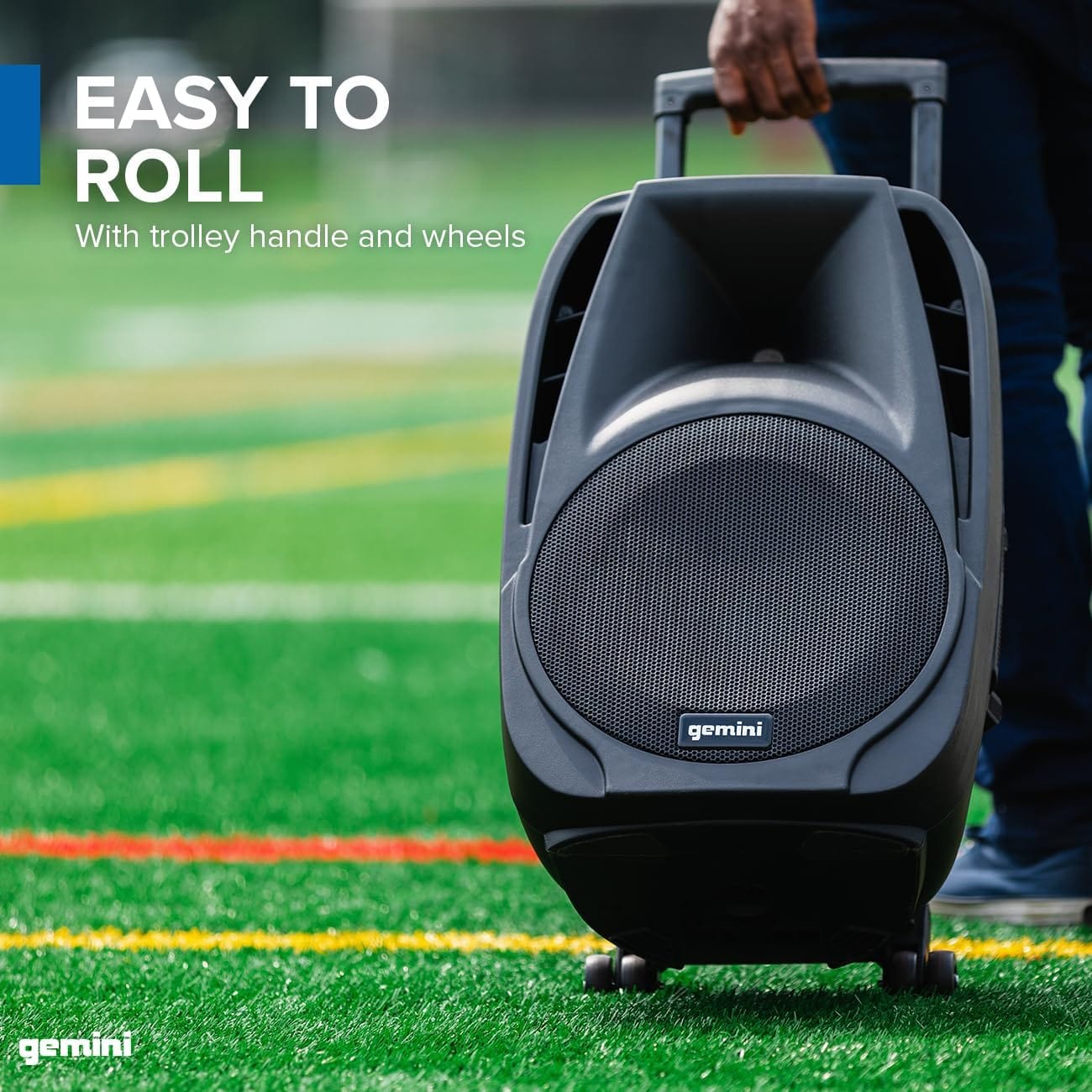 Gemini Indoor/Outdoor Battery Powered Loudspeaker System, Bluetooth, 800 Watts, Black - Image 5