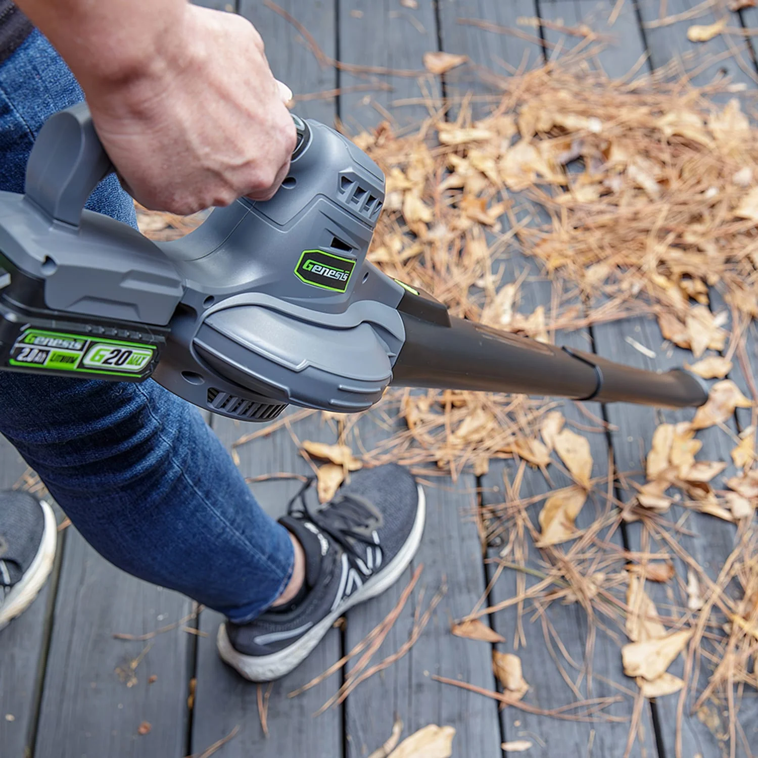 Genesis G20Max 130-MPH at 95-CFM 20-Volt Battery-Powered 2-Speed Blower/Sweeper - Image 3