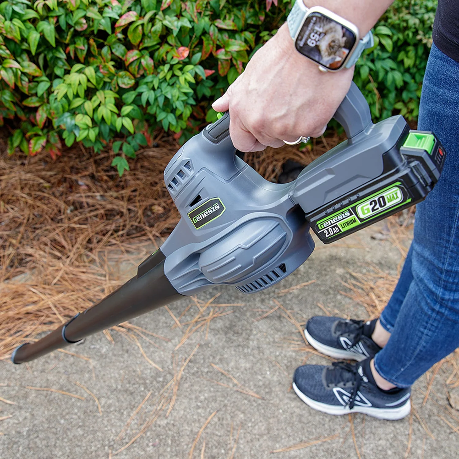 Genesis G20Max 130-MPH at 95-CFM 20-Volt Battery-Powered 2-Speed Blower/Sweeper - Image 5