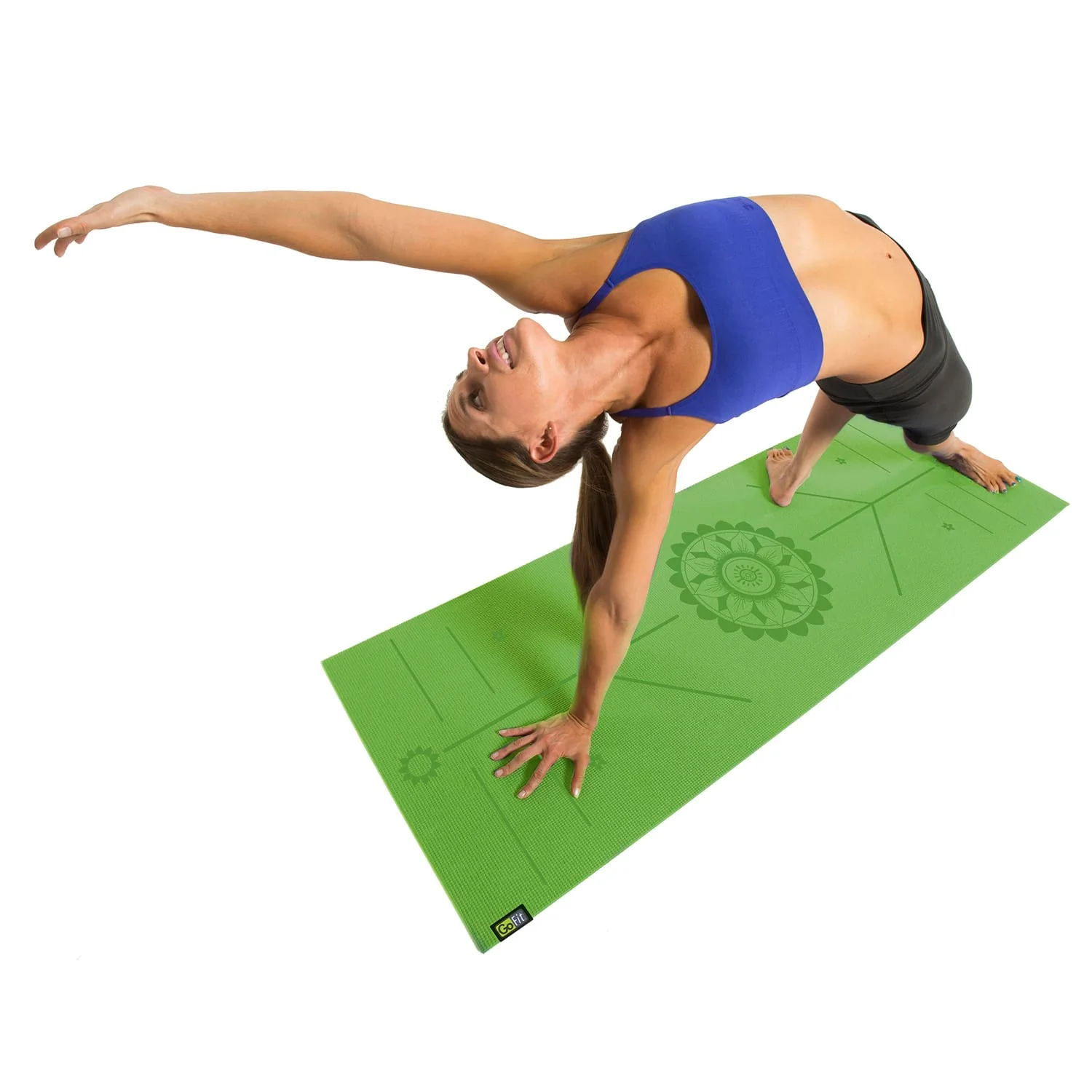 GoFit AlignMat Body-Alignment Yoga Mat, Green - Image 3