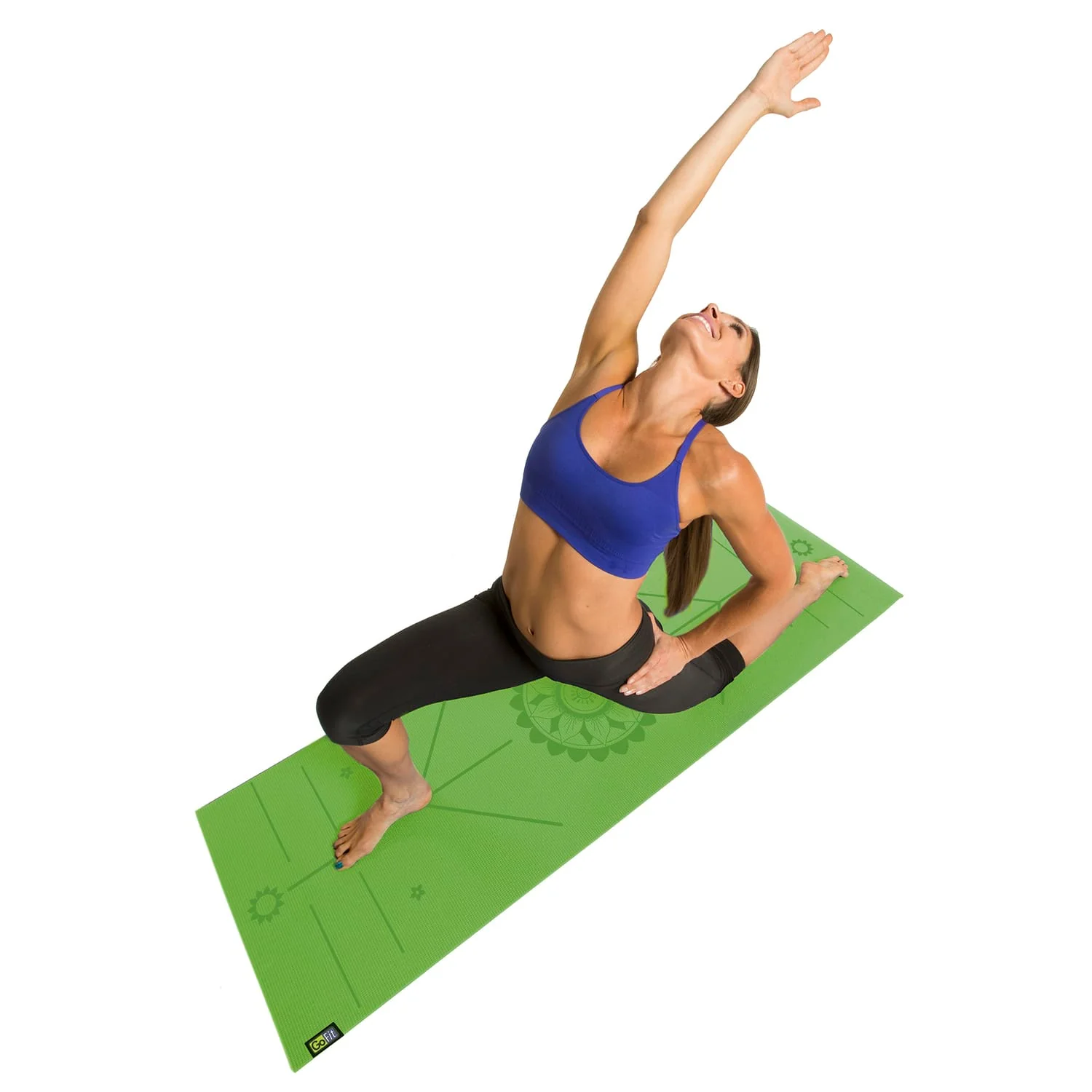 GoFit AlignMat Body-Alignment Yoga Mat, Green - Image 5