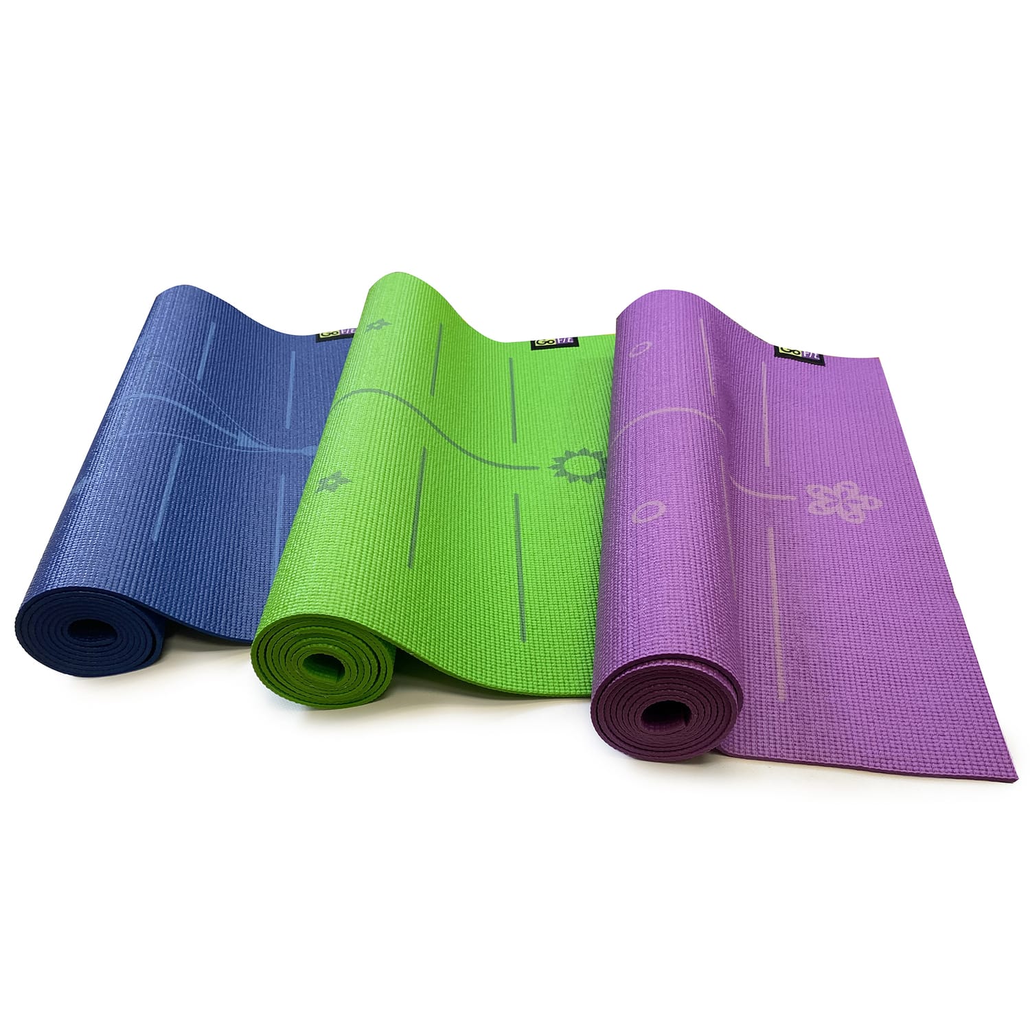 GoFit AlignMat Body-Alignment Yoga Mat, Purple - Image 2