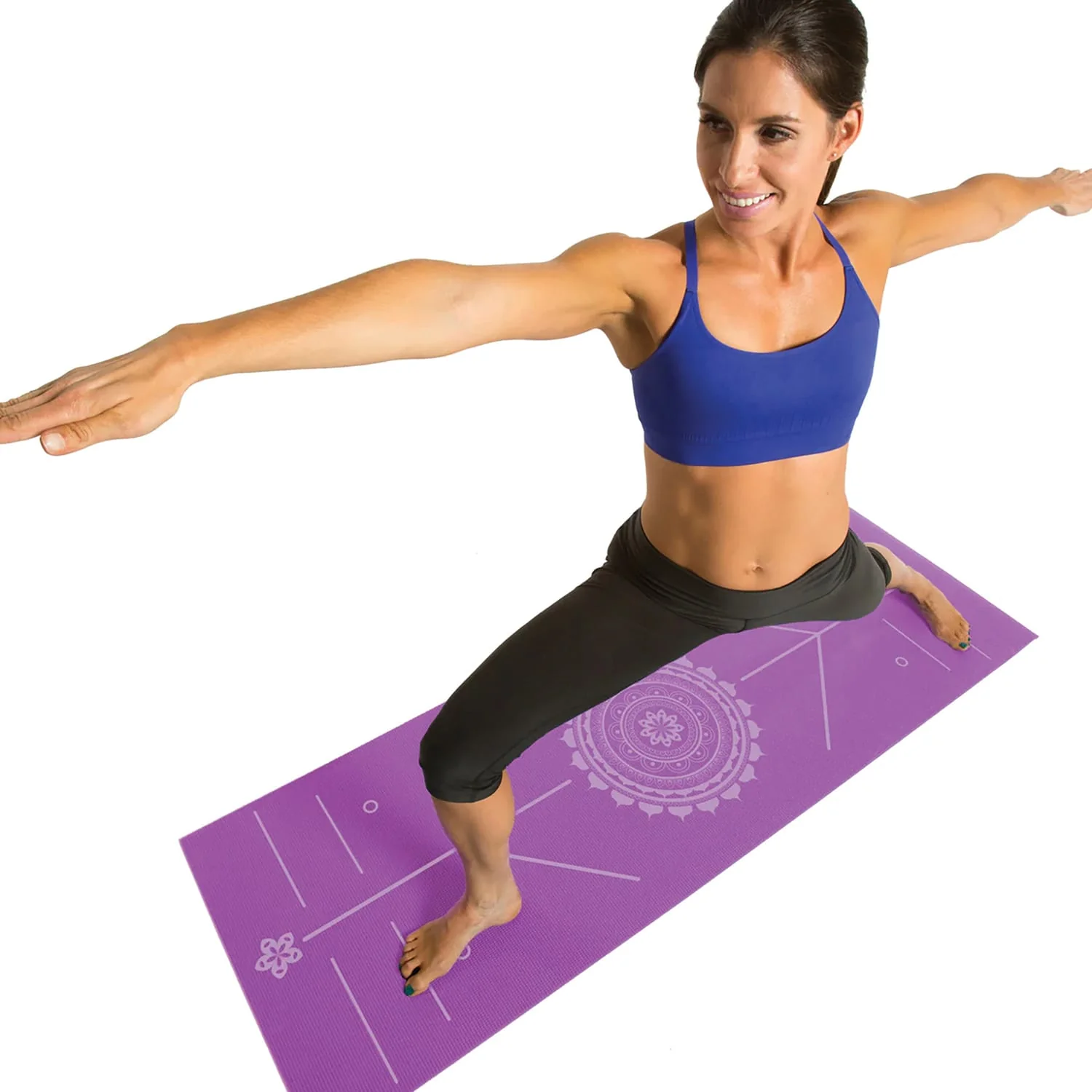 GoFit AlignMat Body-Alignment Yoga Mat, Purple - Image 5