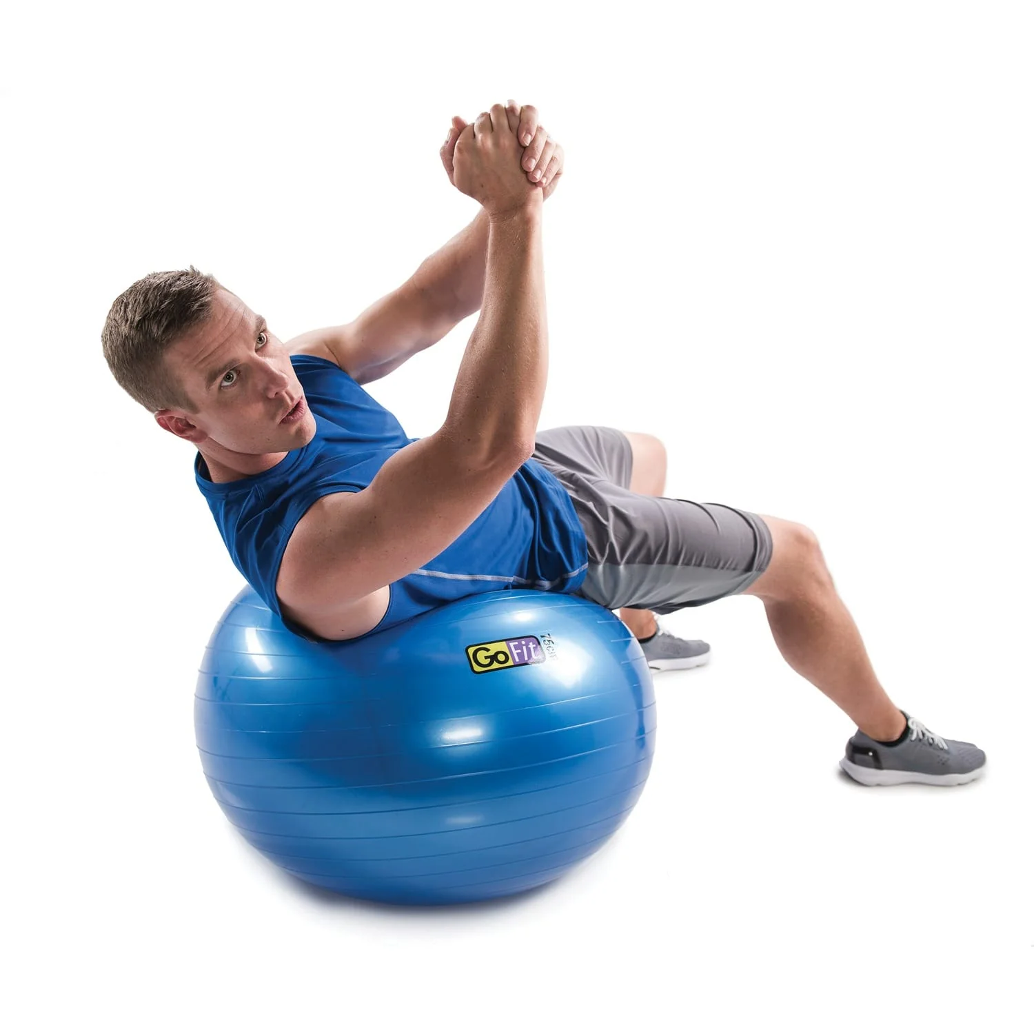 GoFit Pro Grade Stability Guide Ball with Pump, 55cm, Blue - Image 5
