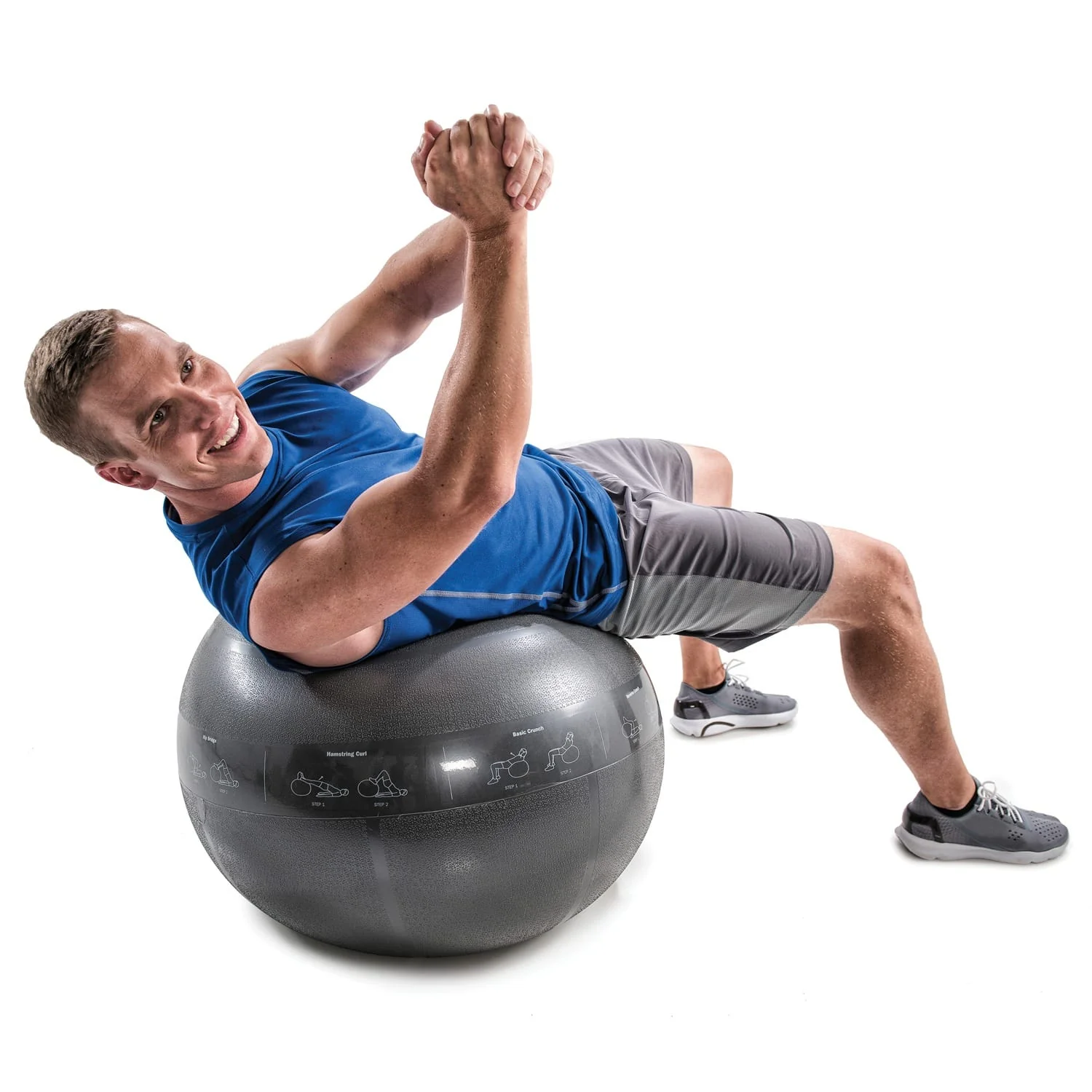 GoFit Pro Grade Stability Guide Ball with Pump, 75cm, Silver - Image 2