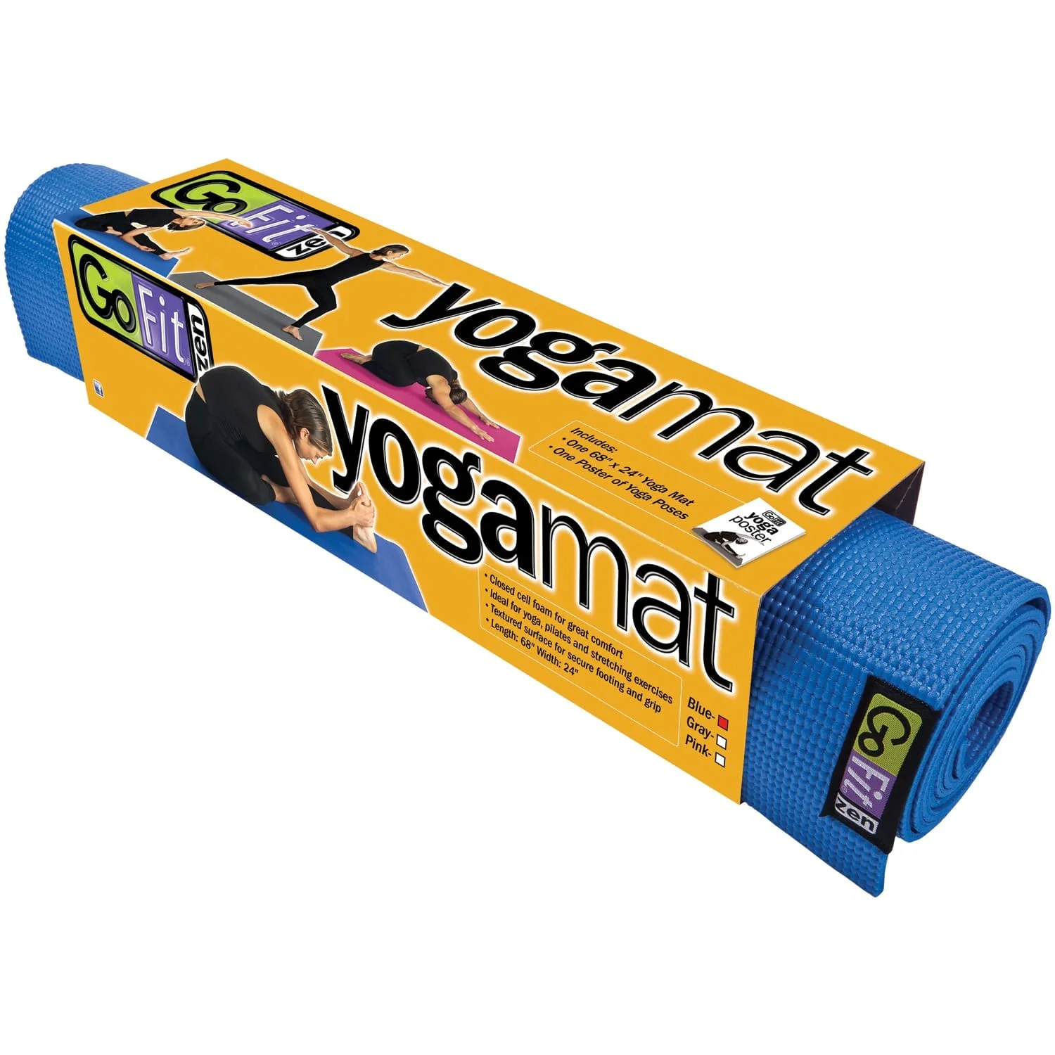 GoFit Yoga Mat, Blue - Image 3