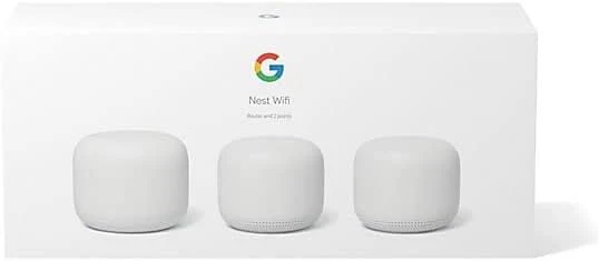 Google Nest Wi-Fi AC2200 Mesh Router with Google Assistant, Smart Tech, 5400 Sq. Ft. Coverage Area, 3-Pack, Snow - Refurbished - Image 2