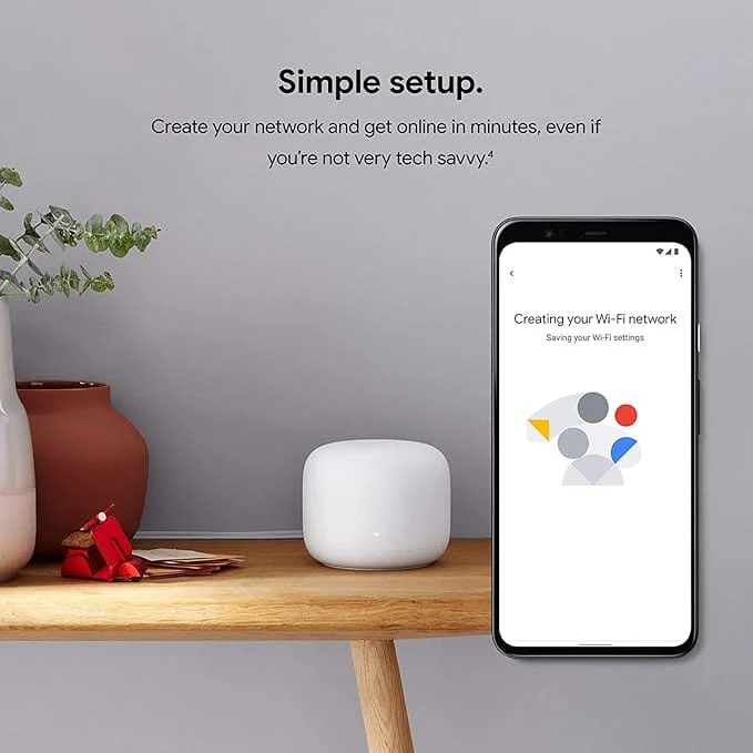 Google Nest Wi-Fi AC2200 Mesh Router with Google Assistant, Smart Tech, 5400 Sq. Ft. Coverage Area, 3-Pack, Snow - Refurbished - Image 4