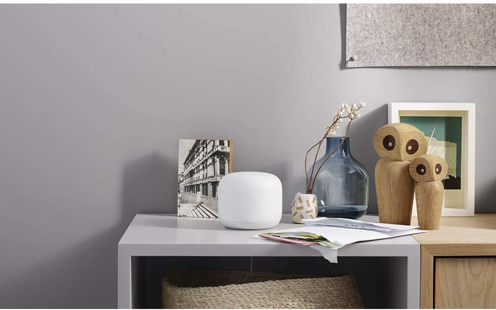 Google Nest WiFi Router with 1 Point, Mesh Wi-Fi Extender, Smart Speaker, Works with Google Home, 3800 Sq. Ft. Coverage Area, 2-Pack, Snow - Image 3