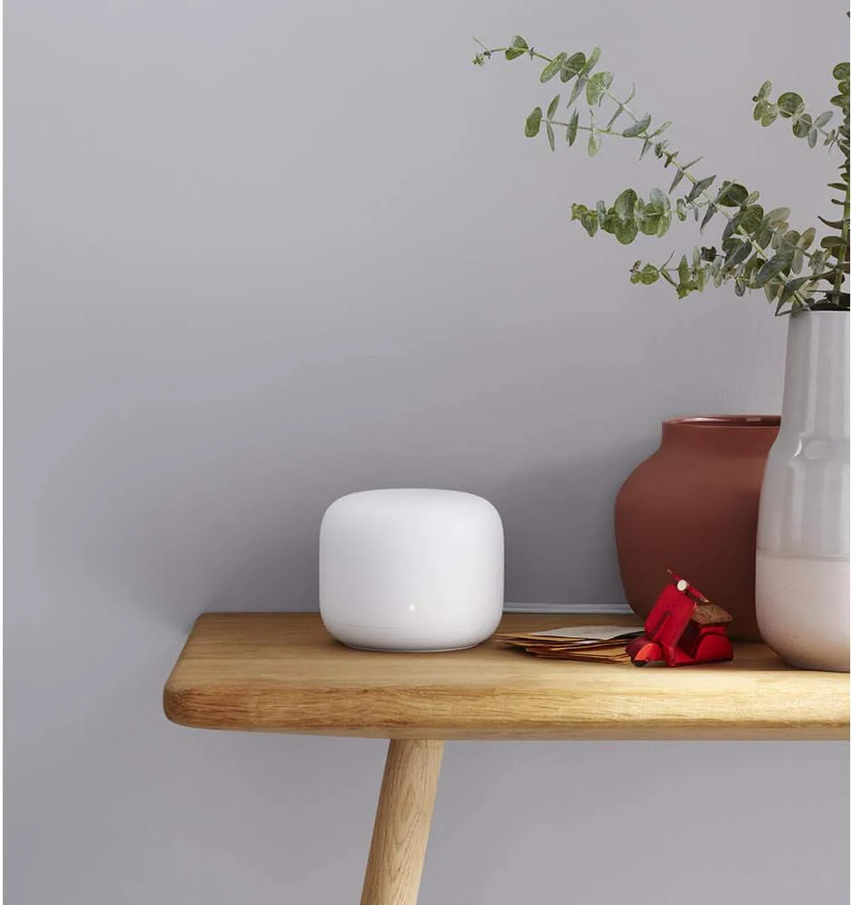 Google Nest WiFi Router with 1 Point, Mesh Wi-Fi Extender, Smart Speaker, Works with Google Home, 3800 Sq. Ft. Coverage Area, 2-Pack, Snow - Image 4