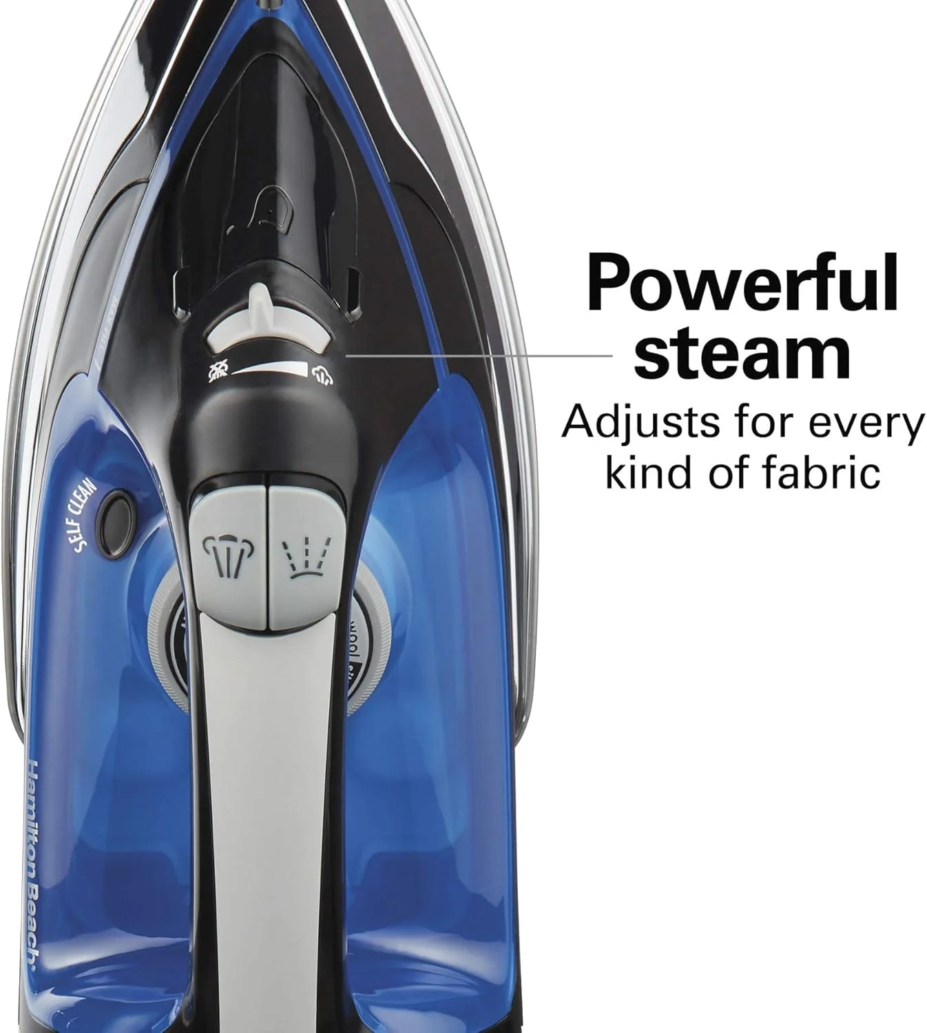 Hamilton Beach Clothing Iron, Steam Iron for Clothes with Stainless Steel Soleplate & Retractable Cord, Black - Certified Refurbished - Image 4