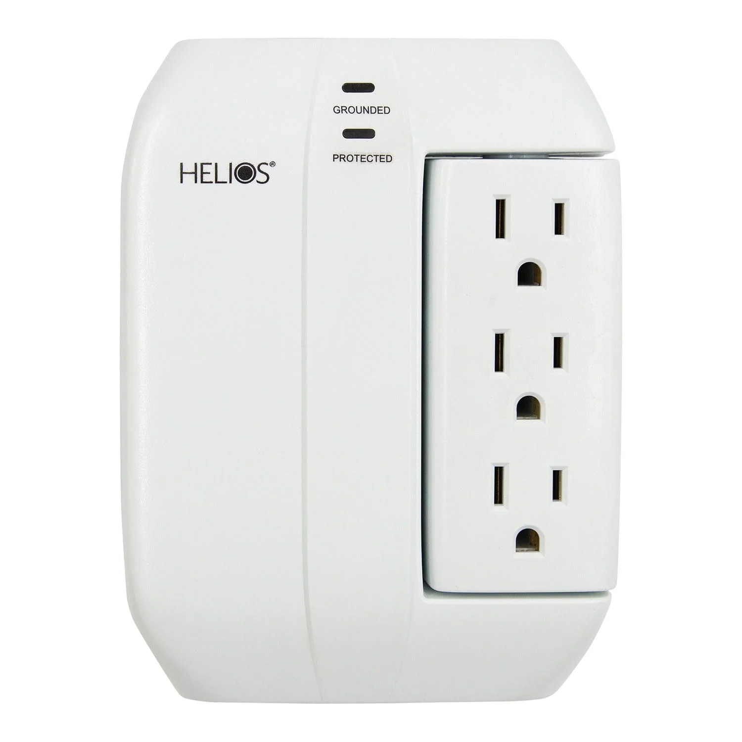 Helios 3-AC Swiveling Outlet, 2-AC Fixed Outlet, and 2-USB Port 450-Joules Surge Protector Wall Tap, AS-HP-5R