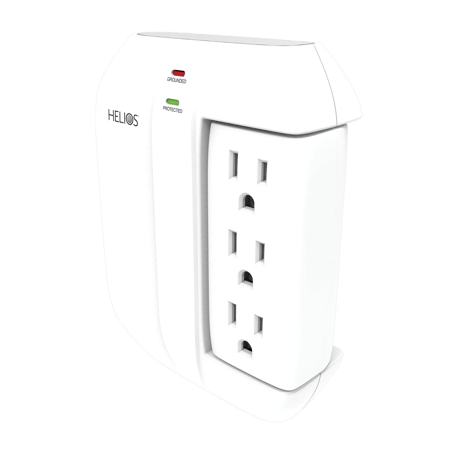 Helios 3-AC Swiveling Outlet, 2-AC Fixed Outlet, and 2-USB Port 450-Joules Surge Protector Wall Tap, AS-HP-5R - Image 3