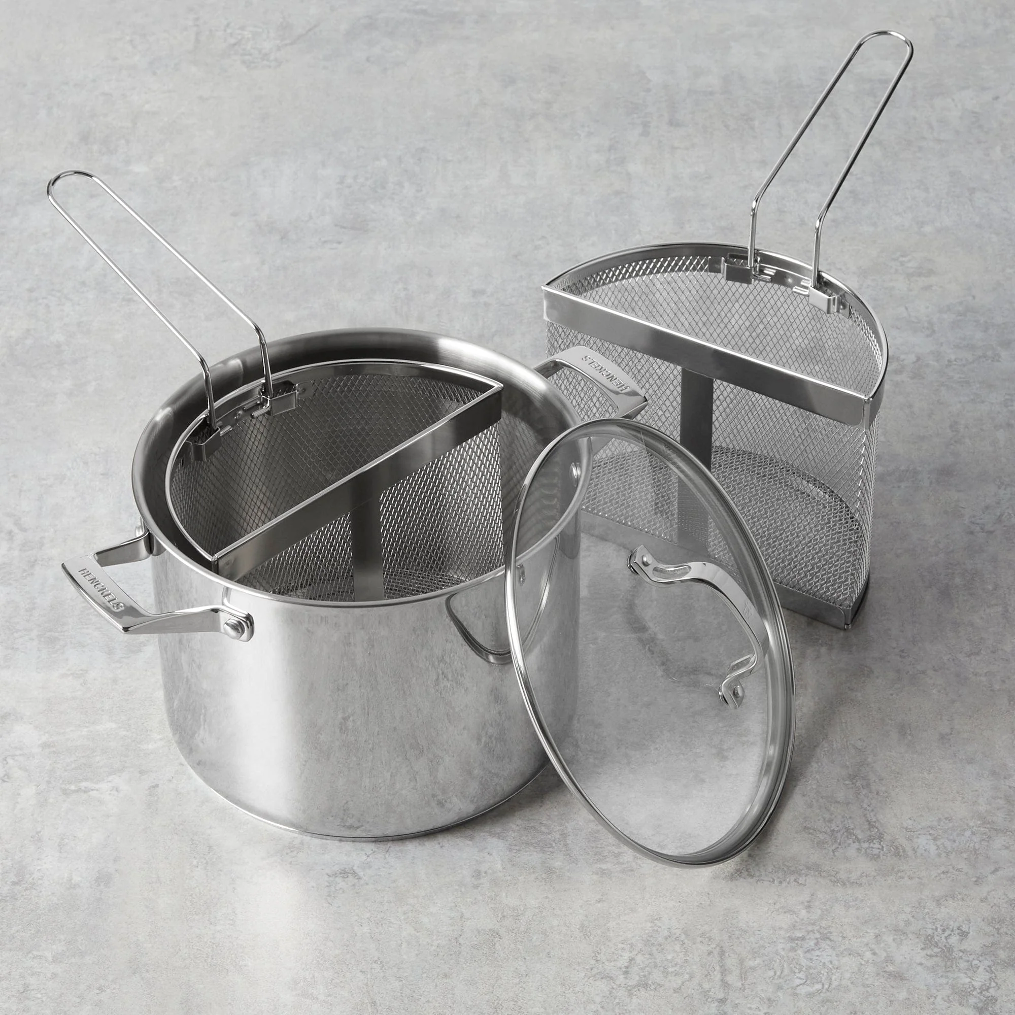 Henckels 8.5-qt Stainless Steel Pasta Pot with Lid and Strainers - Image 2