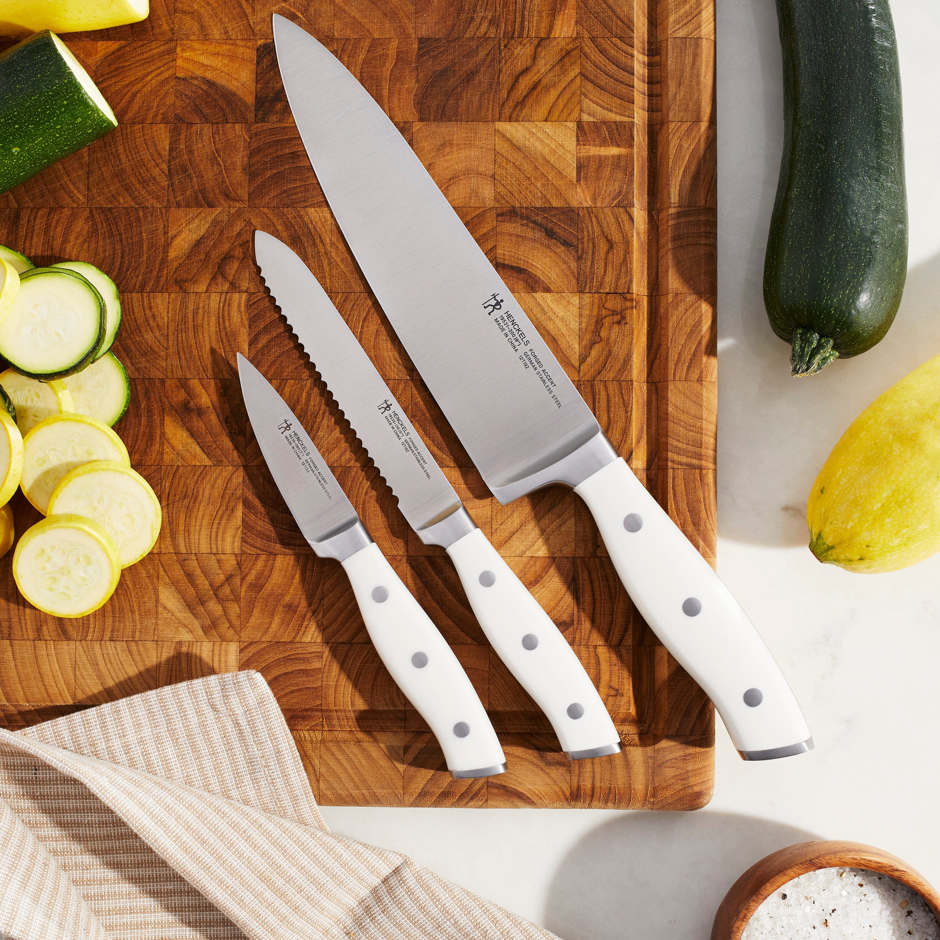Henckels Forged Accent 3-pc Starter Knife Set - White Handle - Image 2