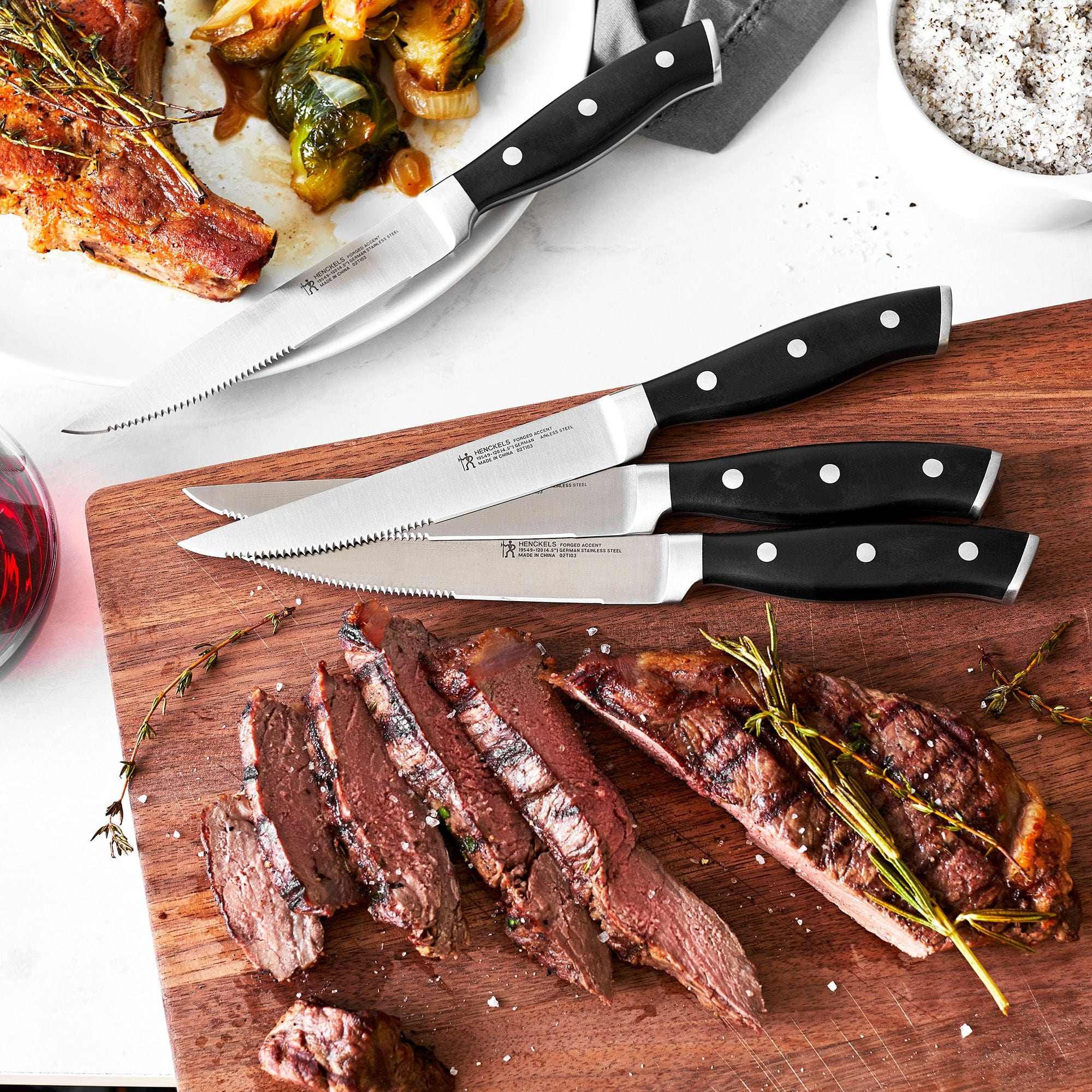 Henckels Forged Accent Set of 4 Steak Knife Set, German Engineered, Black - Image 3