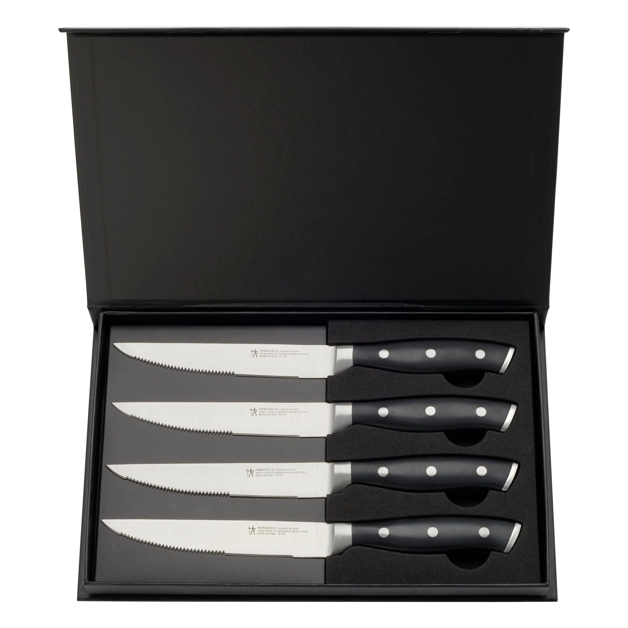 Henckels Forged Accent Set of 4 Steak Knife Set, German Engineered, Black - Image 4