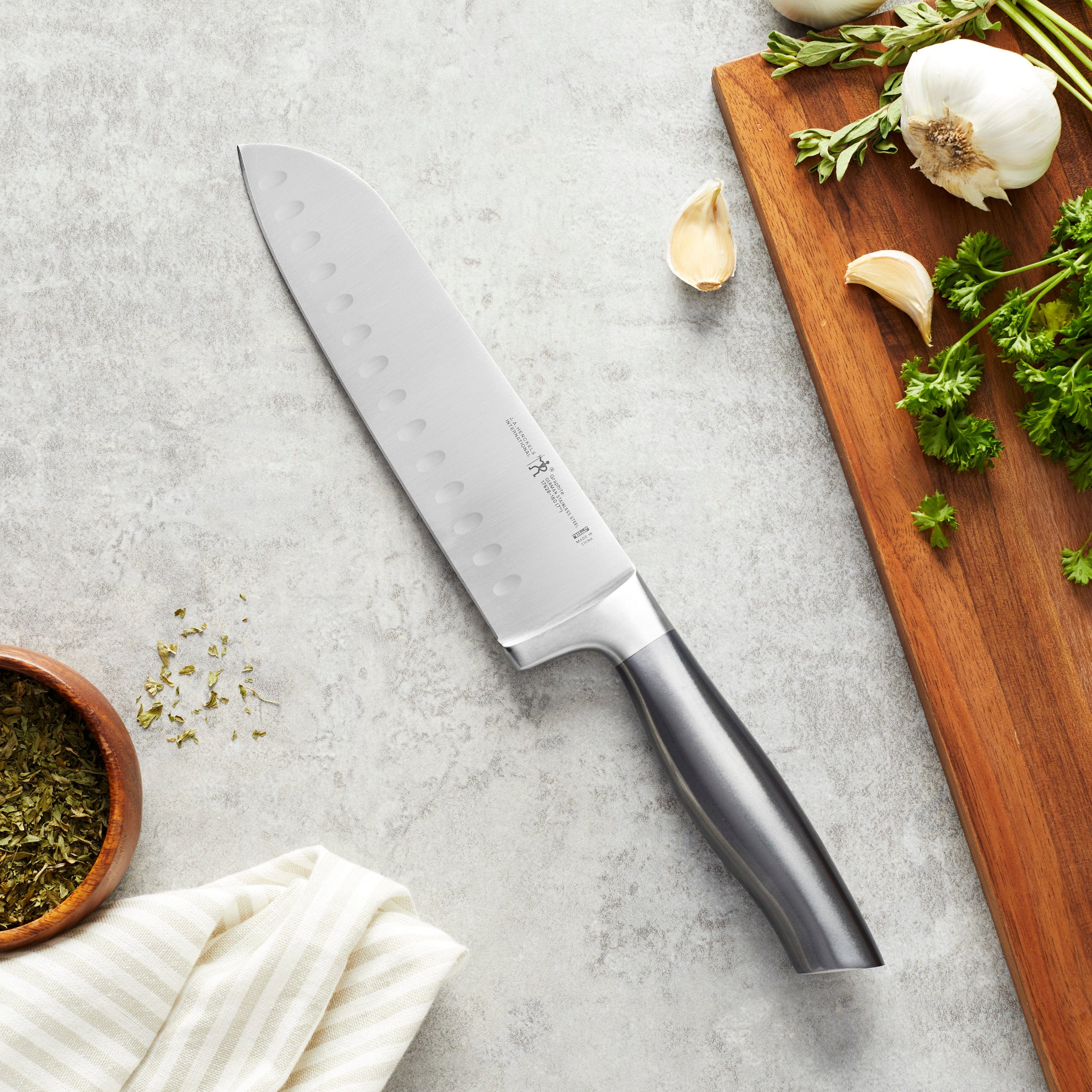 Henckels Graphite 7-inch Hollow Edge Santoku Knife - Image 2