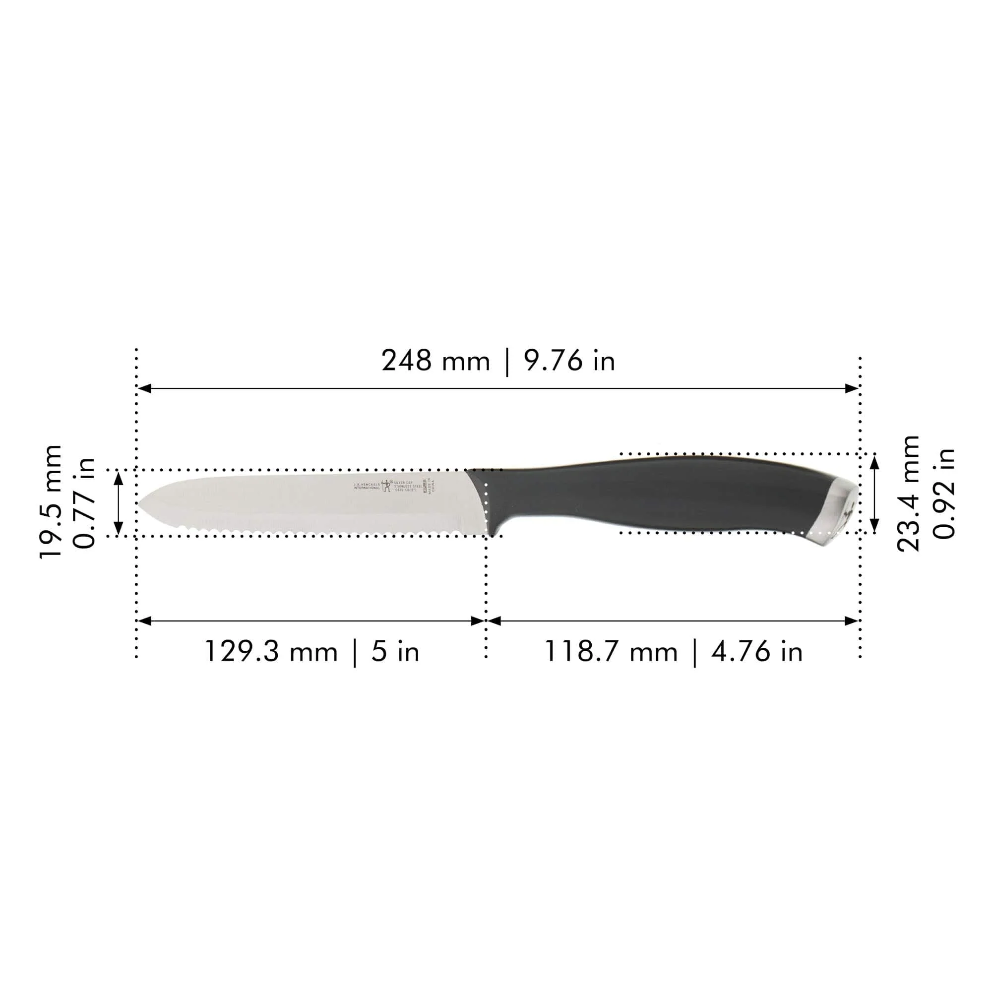 Henckels Silvercap 5-inch Serrated Utility Knife - Image 4