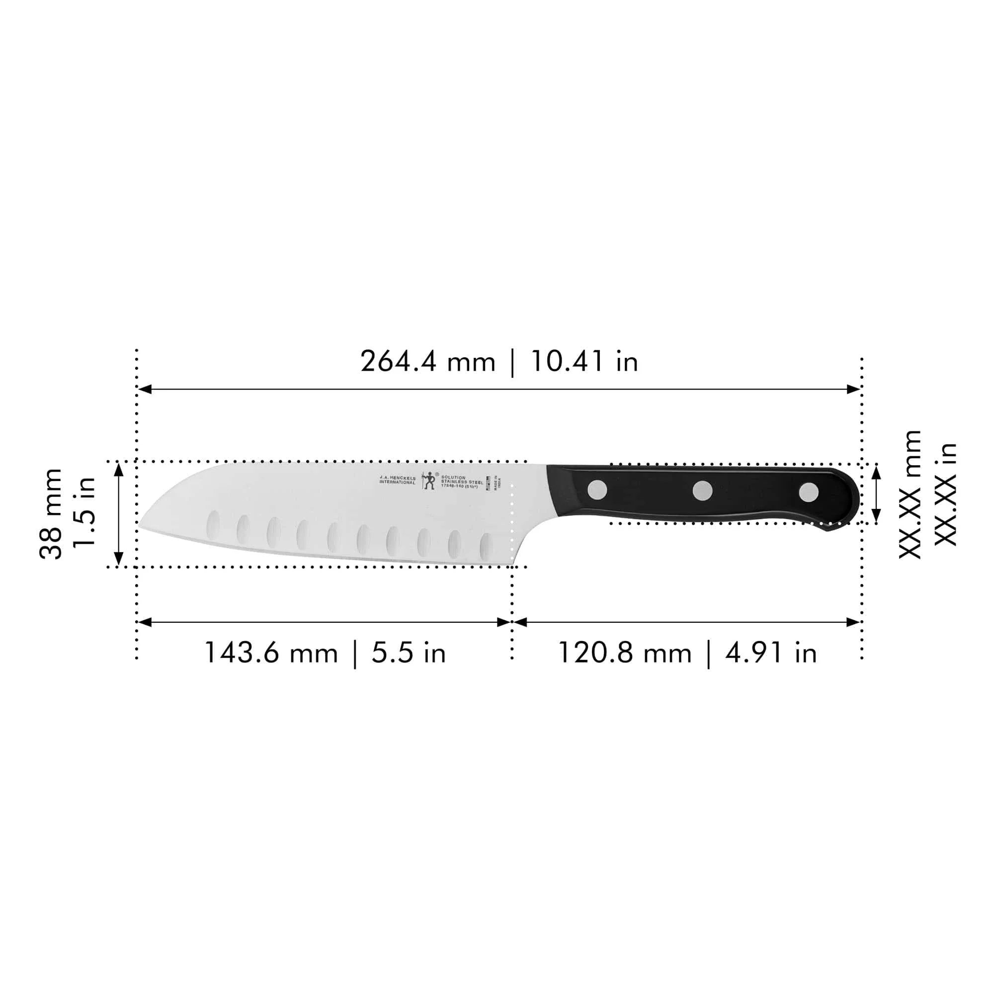 Henckels Solution 5-inch Hollow Edge Santoku Knife - Image 3