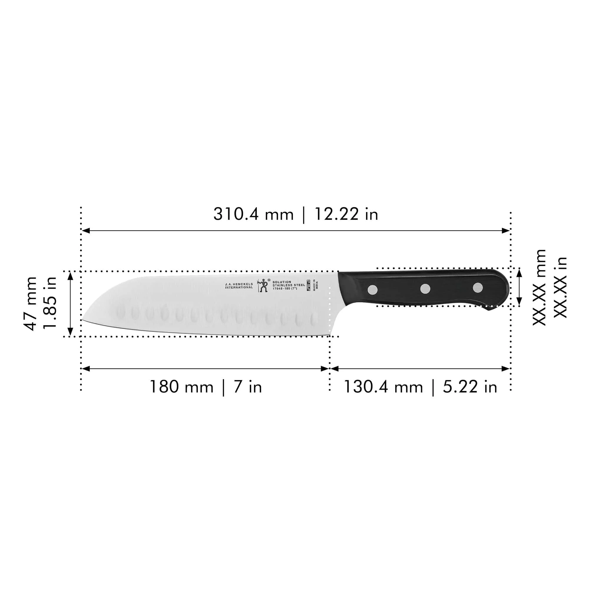 Henckels Solution 7-inch Hollow Edge Santoku Knife - Image 2